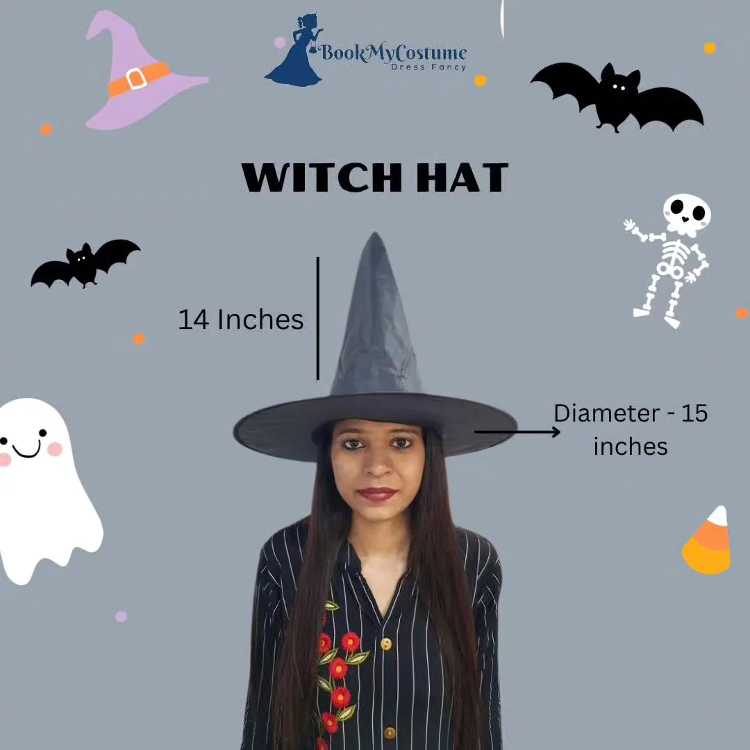 Adults Witch Hat Fancy Dress Costume Accessory for Halloween - Image 6