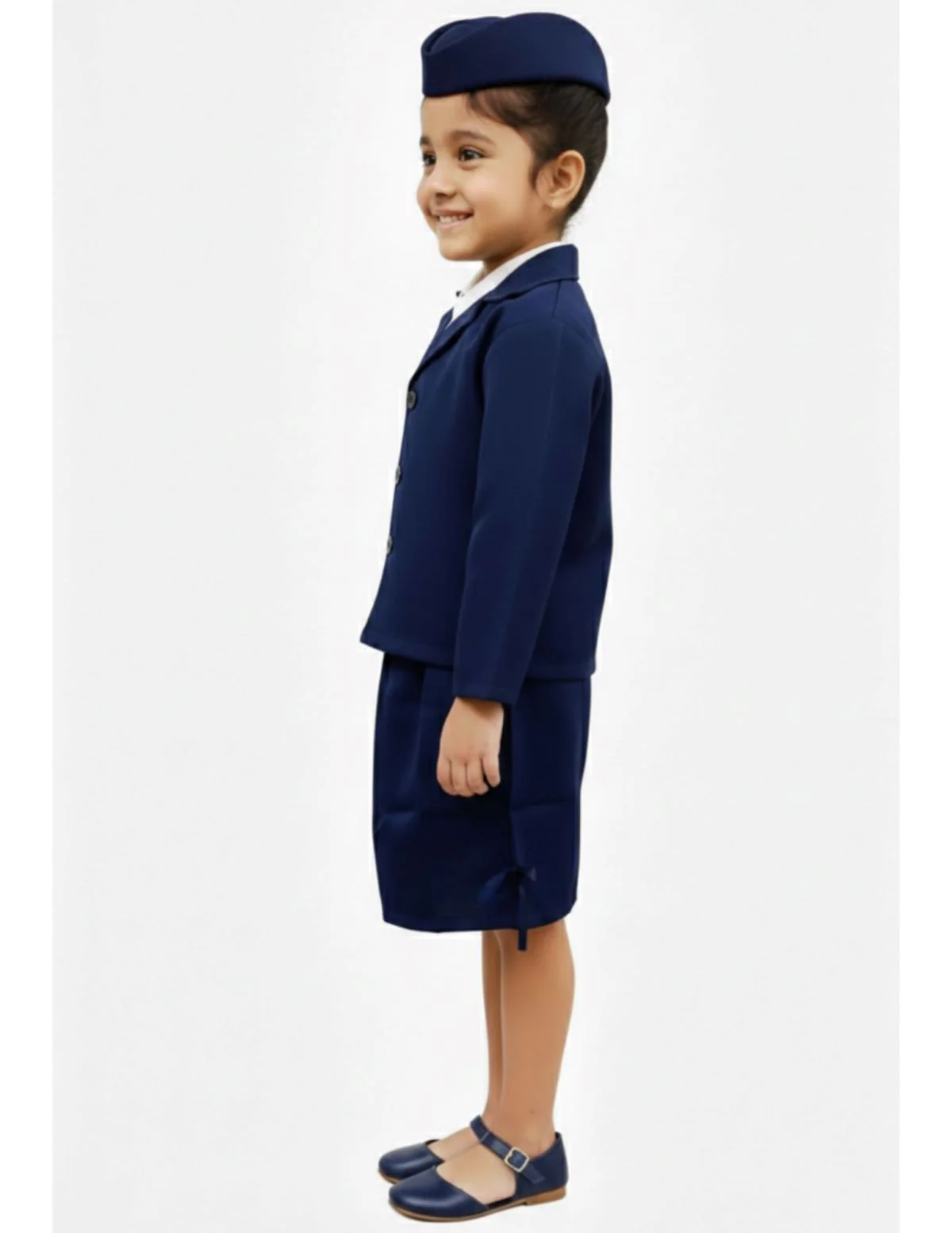 Airline Air Hostess Kids Fancy Dress Costume for Girls - Blue - Image 4
