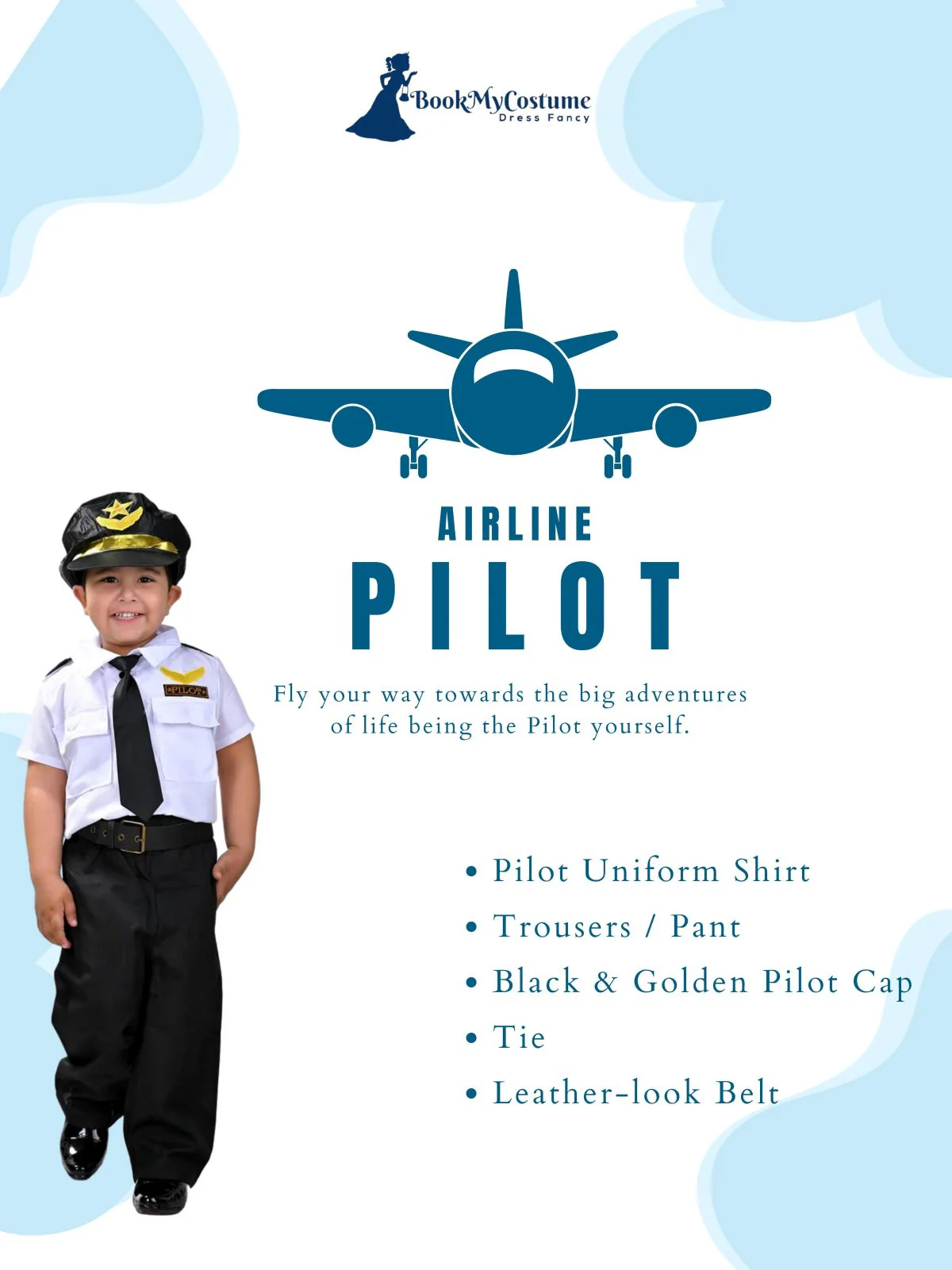 Airline Pilot Professional Helper Kids Fancy Dress Costume | Imported - Image 5