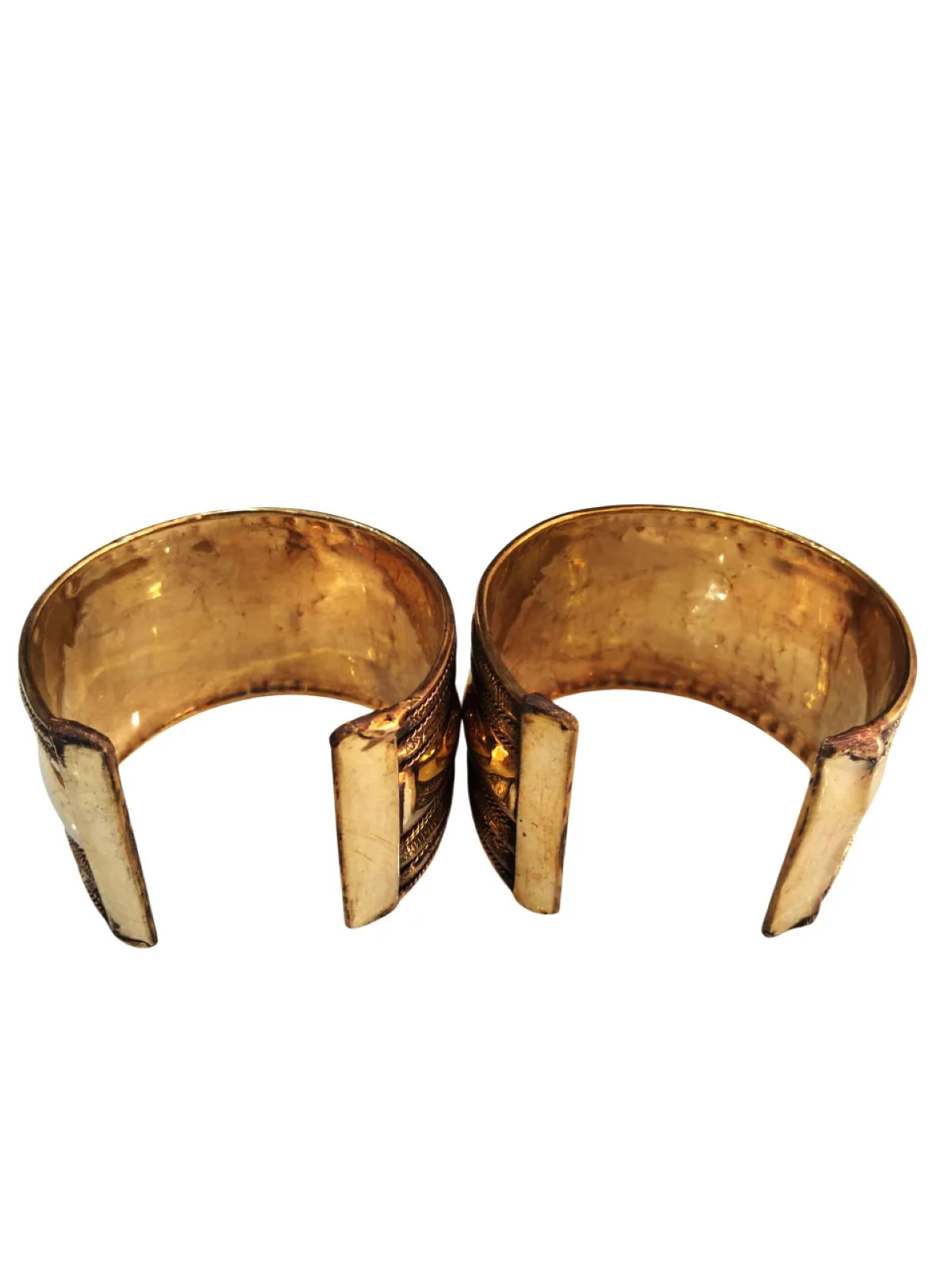 Antique Indian Tribal Golden Cuff Kada Bracelet Bangles (Pair of 2) Fancy Dress Costume Accessory for Girls - Image 5