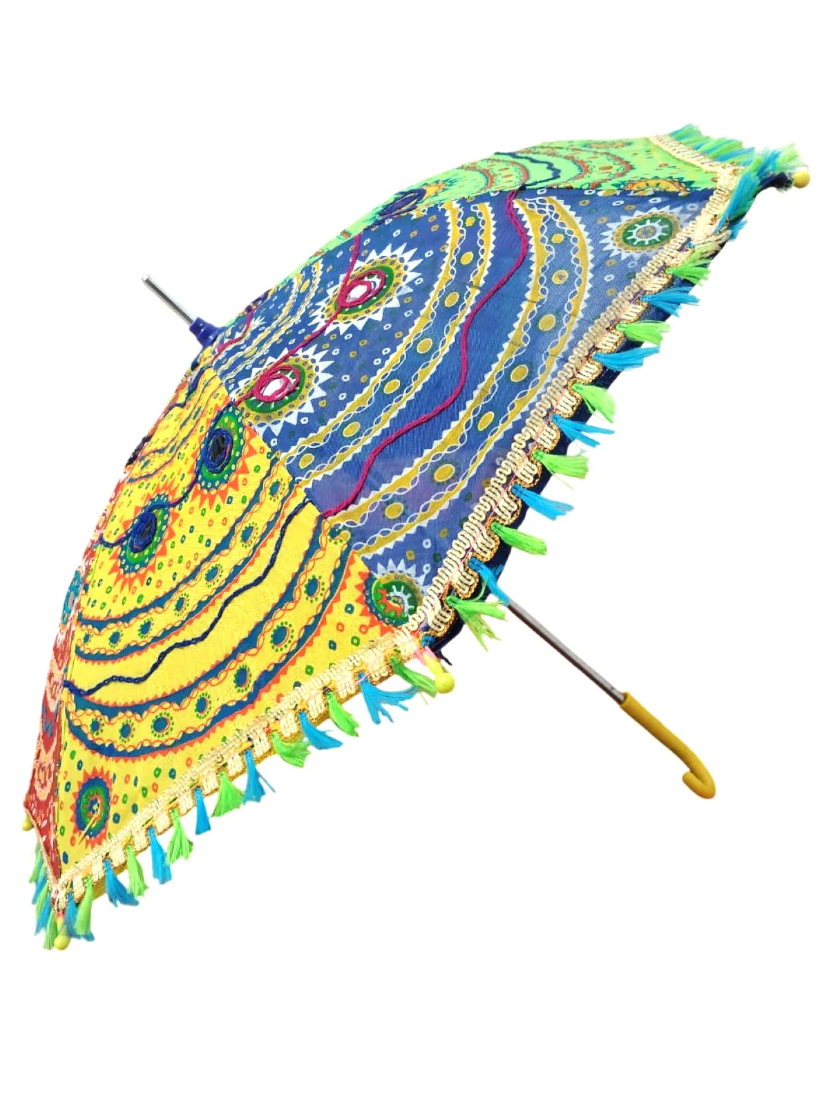 Artistic Hand Embroidered Fashionable Cotton Parasol Umbrella Kids & Adults Costume Accessories - Image 5