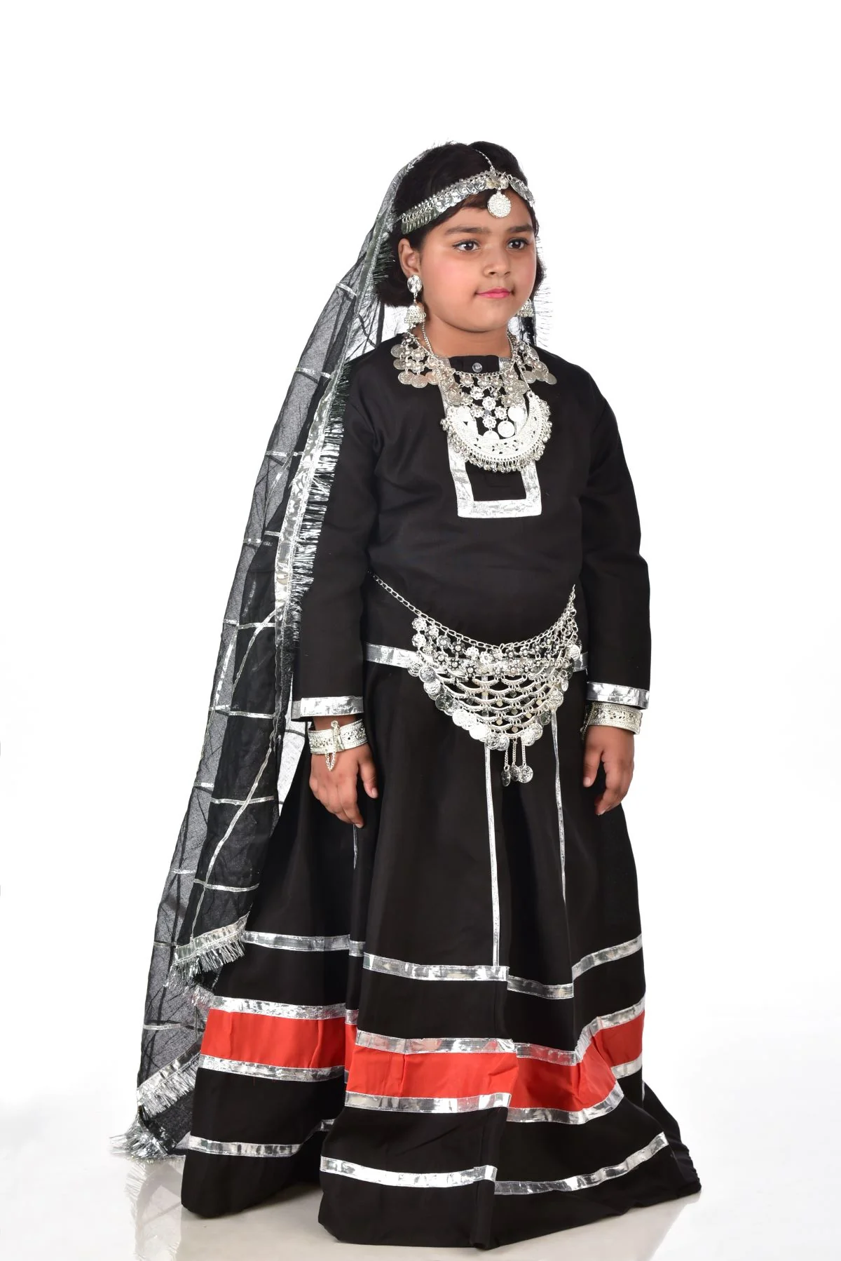 Banjara Girl Kalbelia with Jewellery Girl's & Women Dance Fancy Dress Costume - Image 2