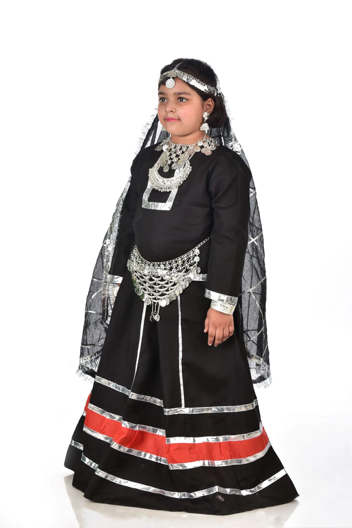 Banjara Girl Kalbelia with Jewellery Girl's & Women Dance Fancy Dress Costume - Image 4