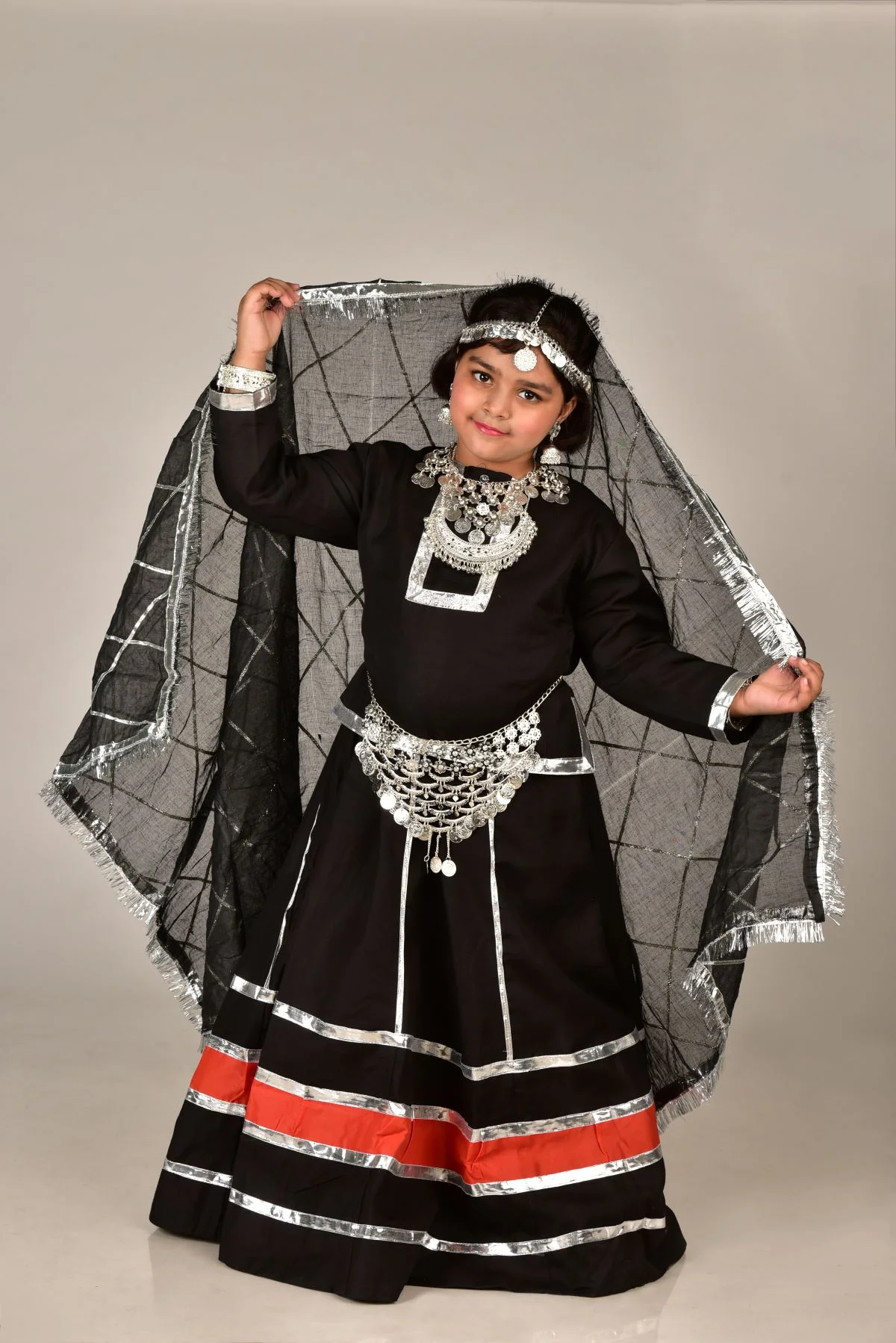Banjara Girl Kalbelia with Jewellery Girl's & Women Dance Fancy Dress Costume - Image 5