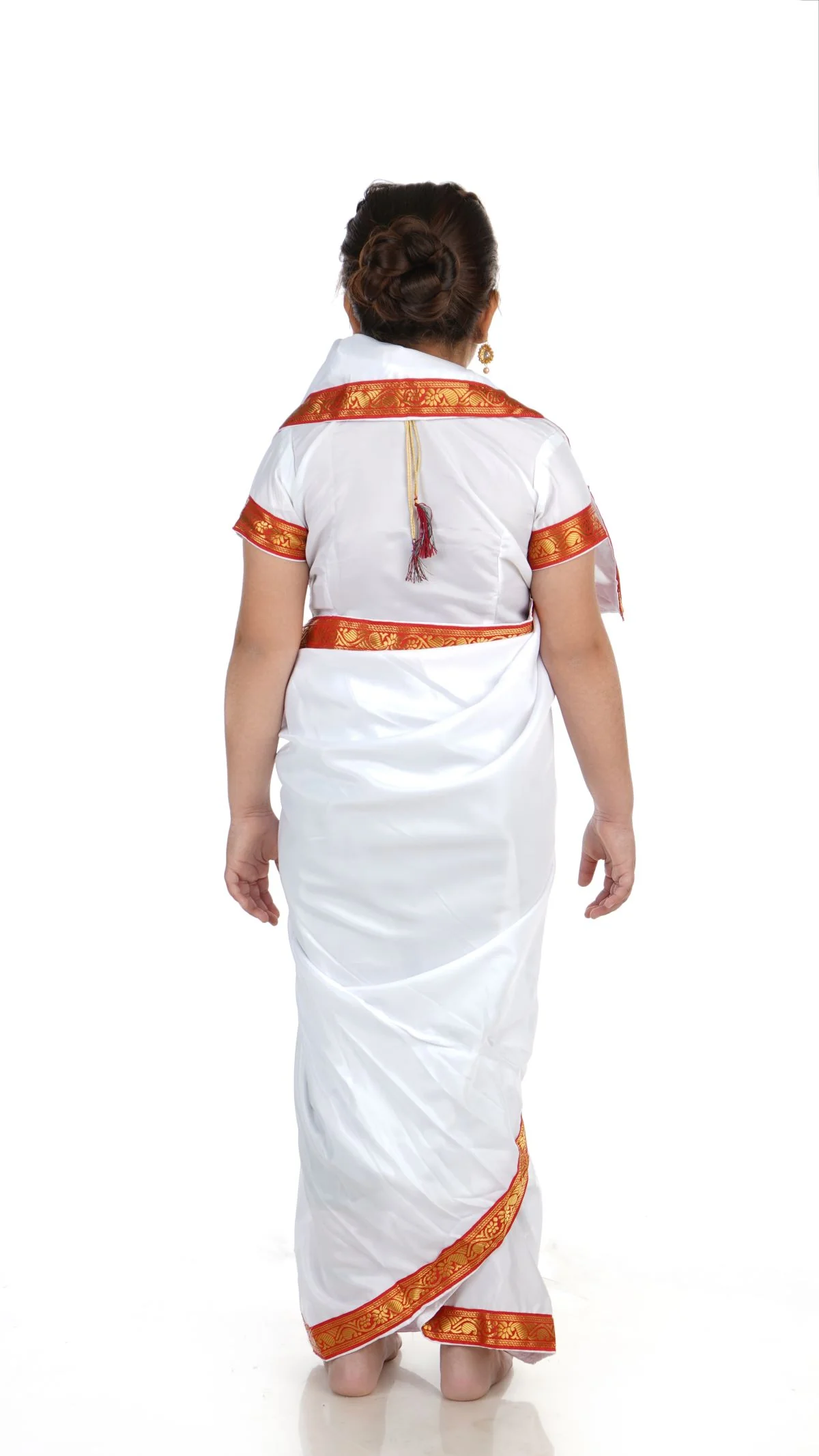 Bengali Saree with Jewellery Indian State For Girl's & Women Fancy Dress Costume for Girls - Image 4