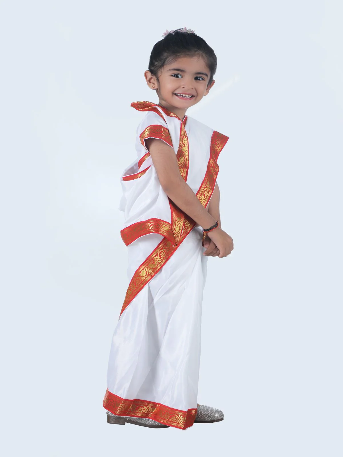 Bengali Saree For Girls Indian States Fancy Dress Costume Girl & Women - Image 3