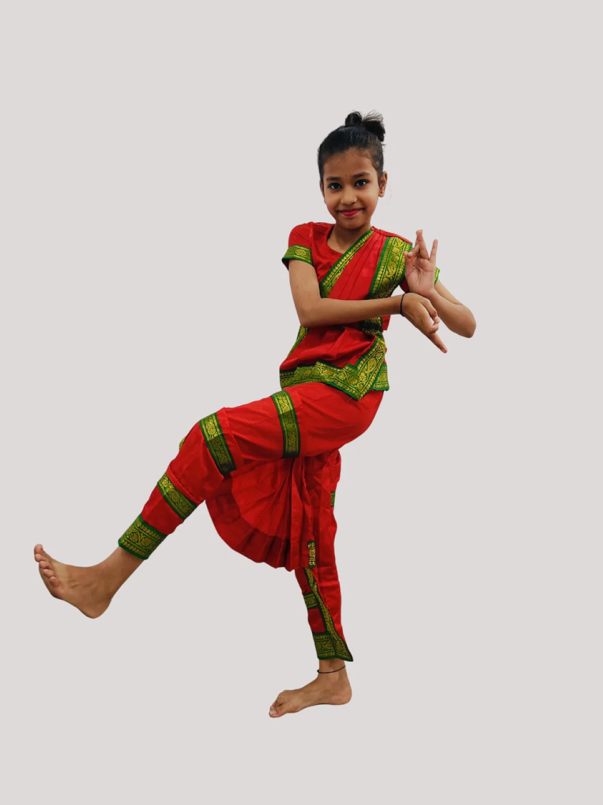 Bharatanatyam Saree Indian Classical Dance Costume for Girls | Kids & Adult Fancy Dress Costume - Image 6