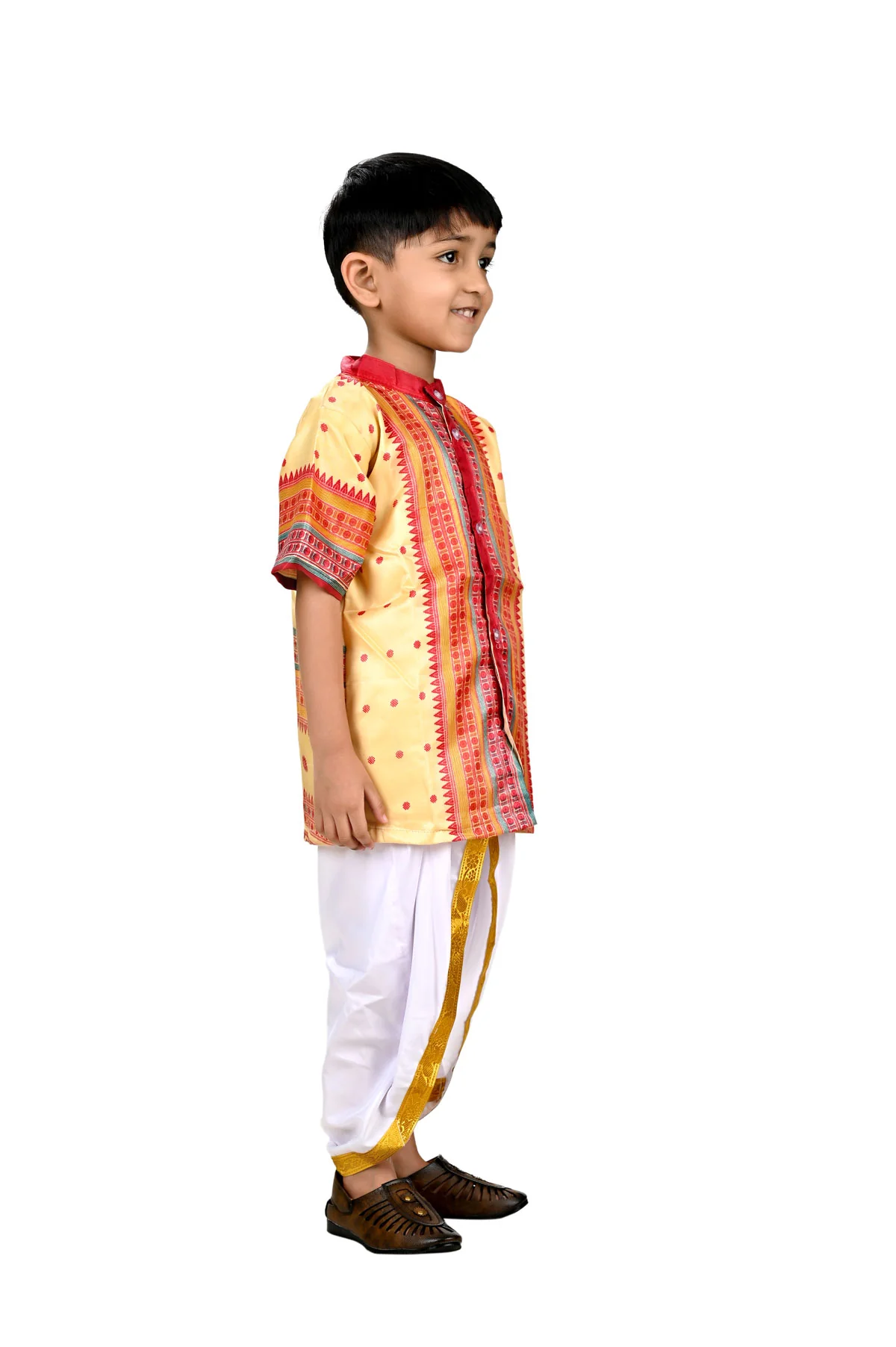 Bihu Dance Boy Assamese Indian State Kids  Fancy Dress Costume - Image 2