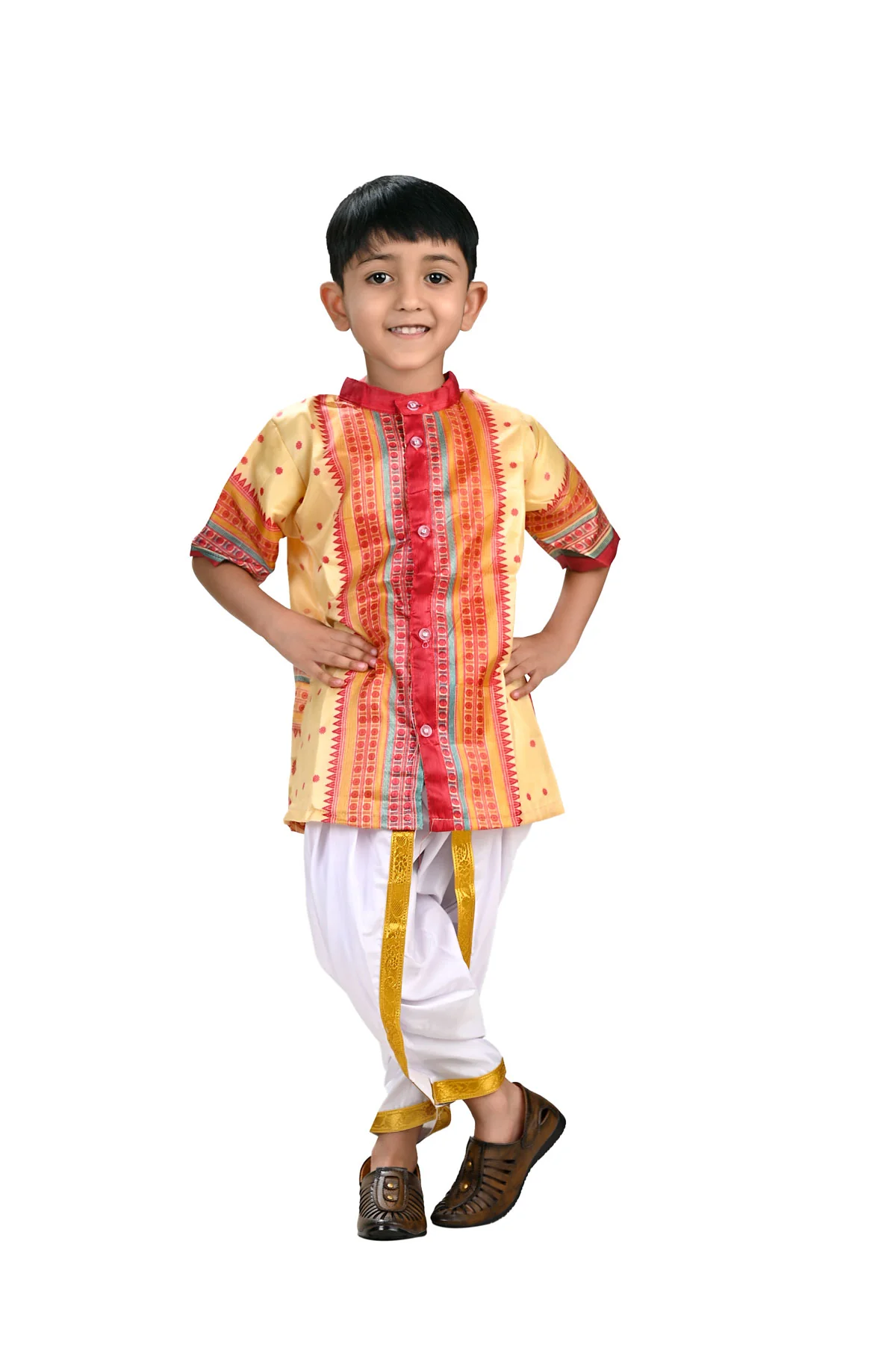Bihu Dance Boy Assamese Indian State Kids  Fancy Dress Costume - Image 6