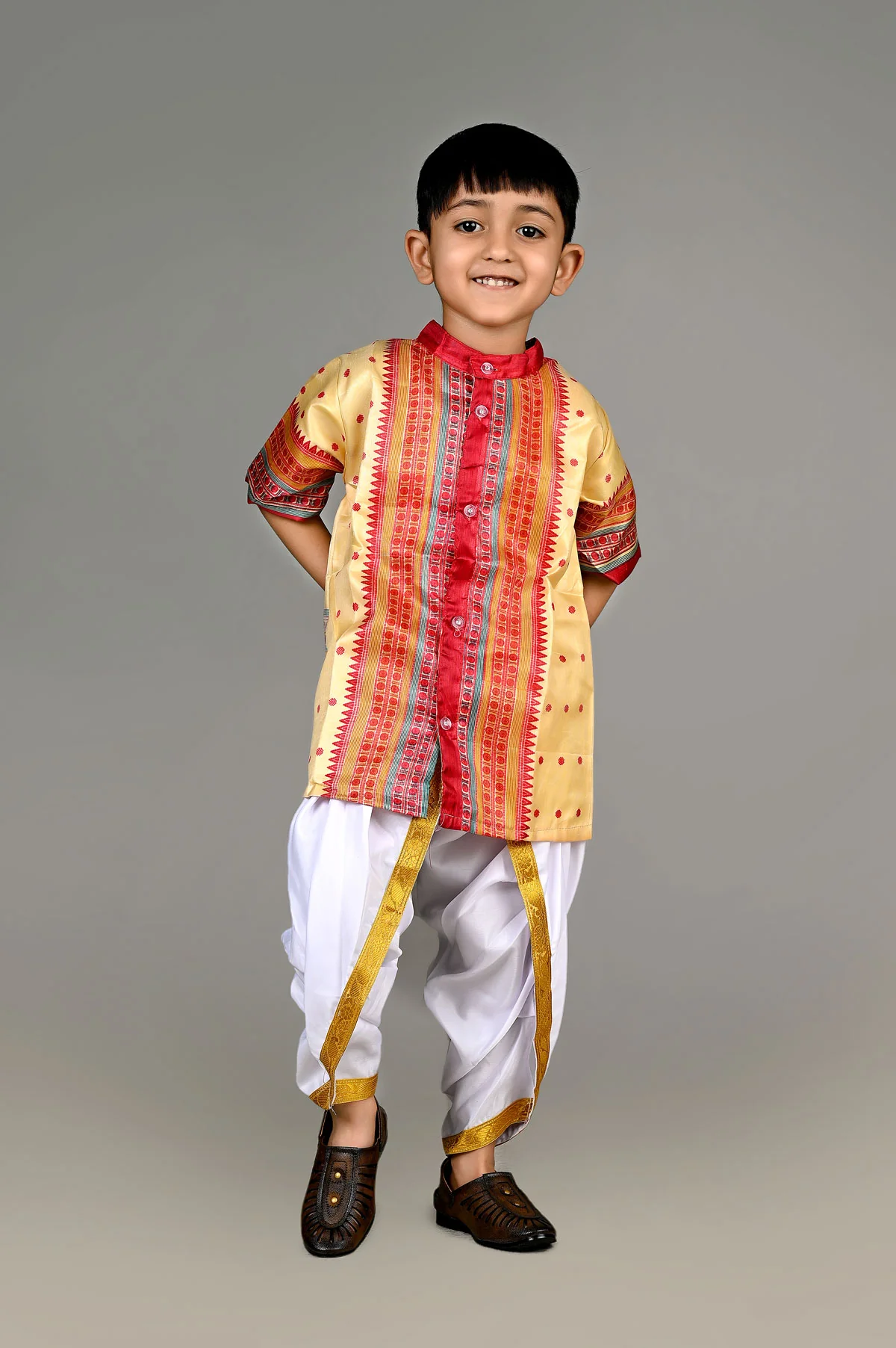 Bihu Dance Boy Assamese Indian State Kids  Fancy Dress Costume - Image 7