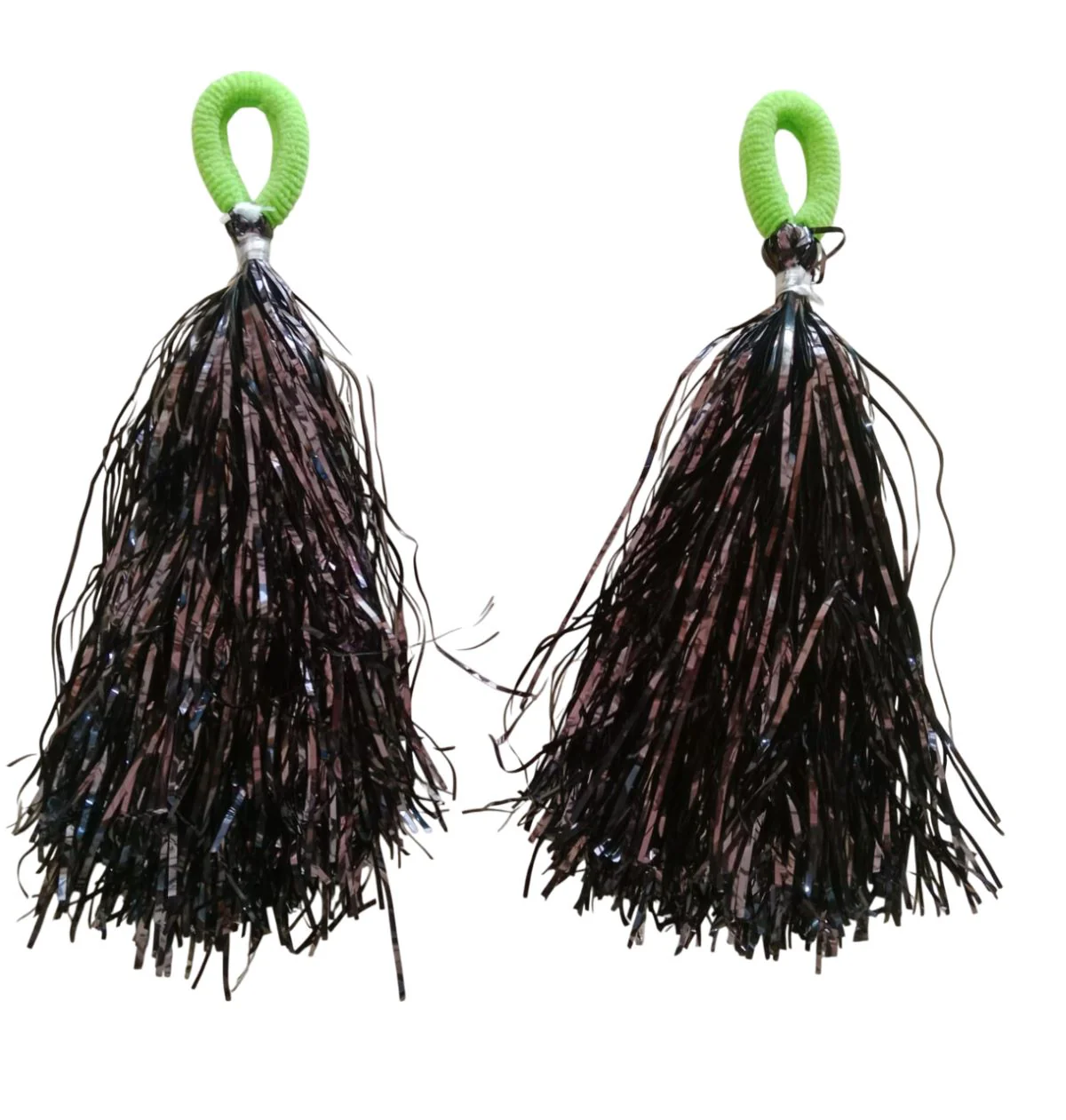 Black Color Pom Poms Cheerleader Dance Costume Accessory for Kids & Adults - Image 2