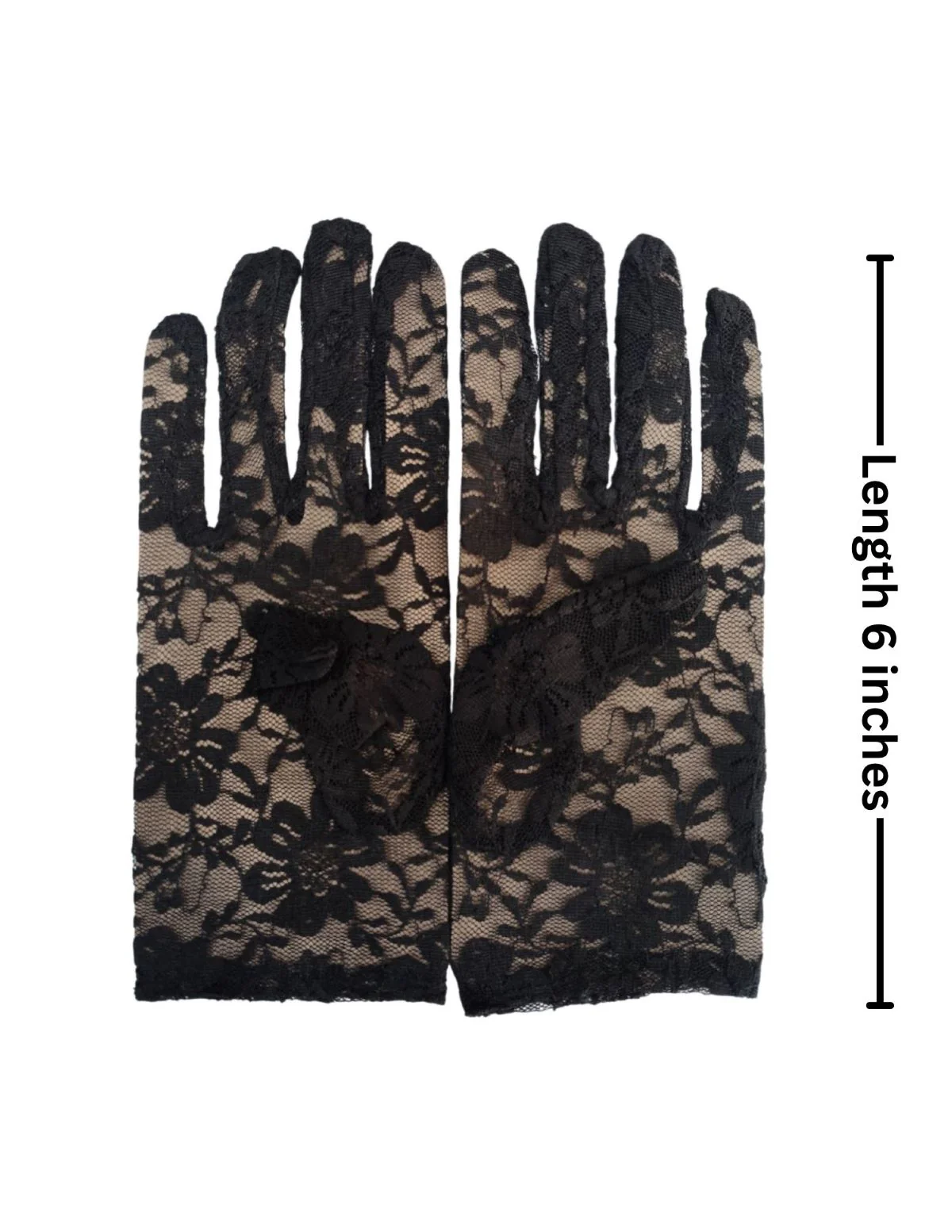 Black Hand Lace Gloves Dance Costume Accessory for Girls - Image 2