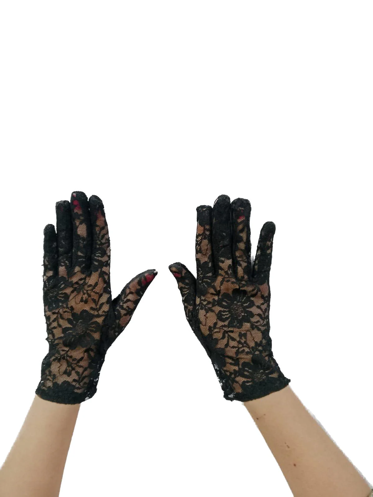 Black Hand Lace Gloves Dance Costume Accessory for Girls - Image 4