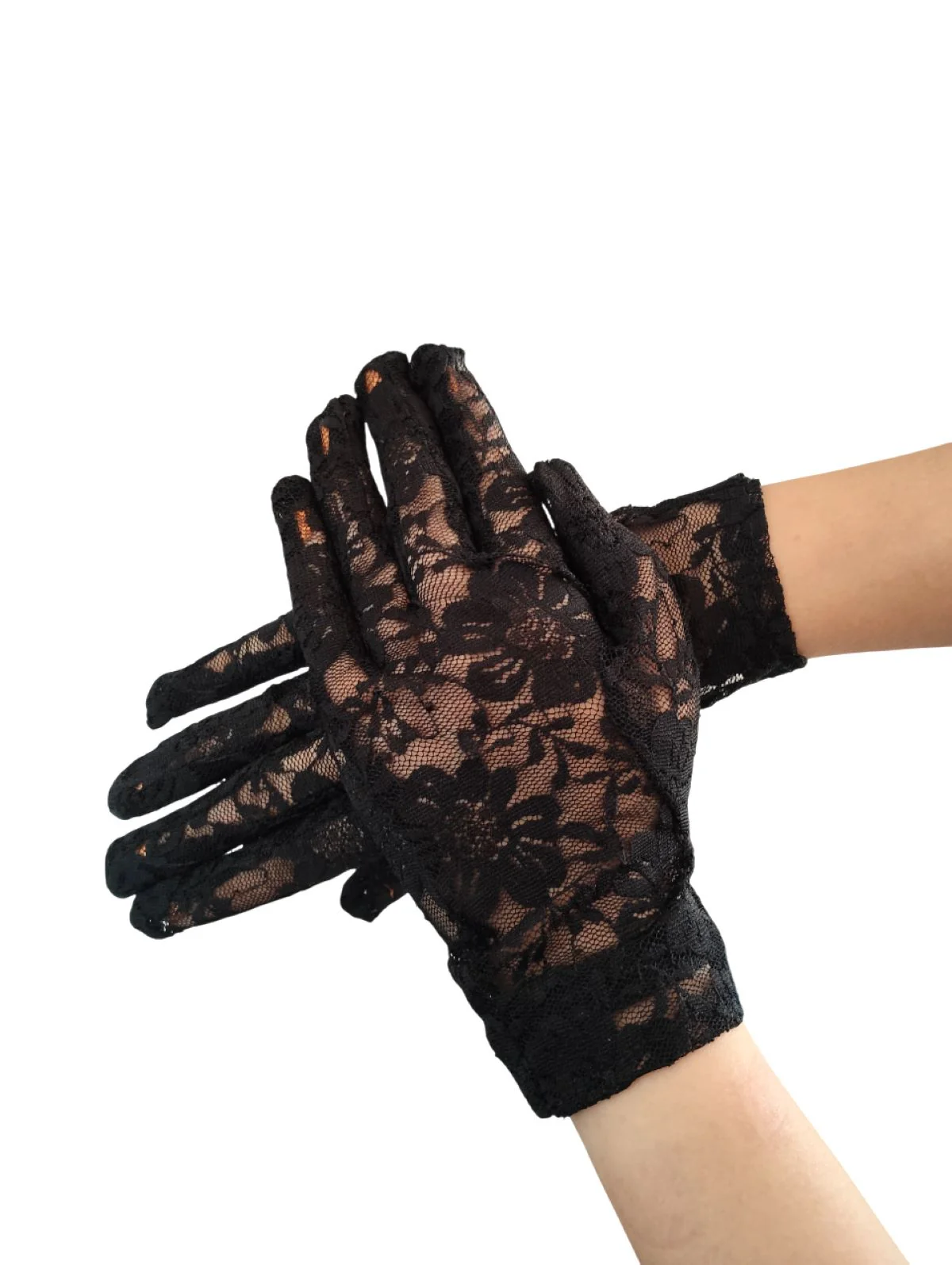 Black Hand Lace Gloves Dance Costume Accessory for Girls - Image 5