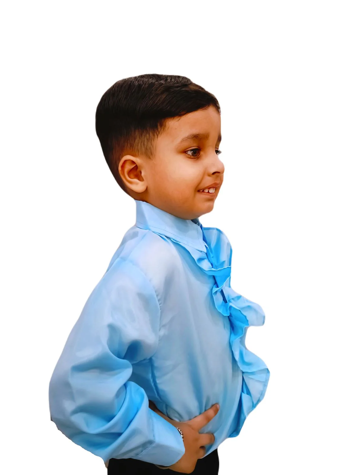 Blue Frills Shirt Kids Fancy Dress Costume - Image 2
