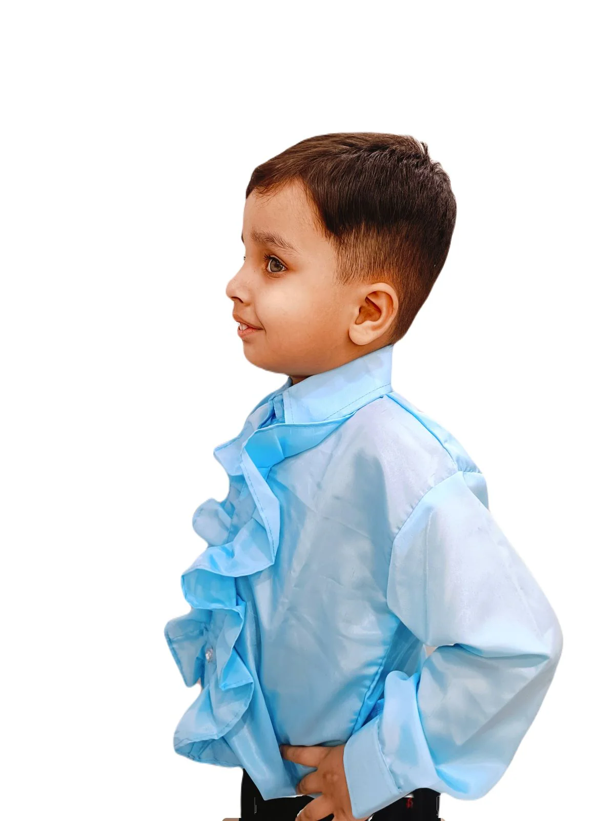 Blue Frills Shirt Kids Fancy Dress Costume - Image 4