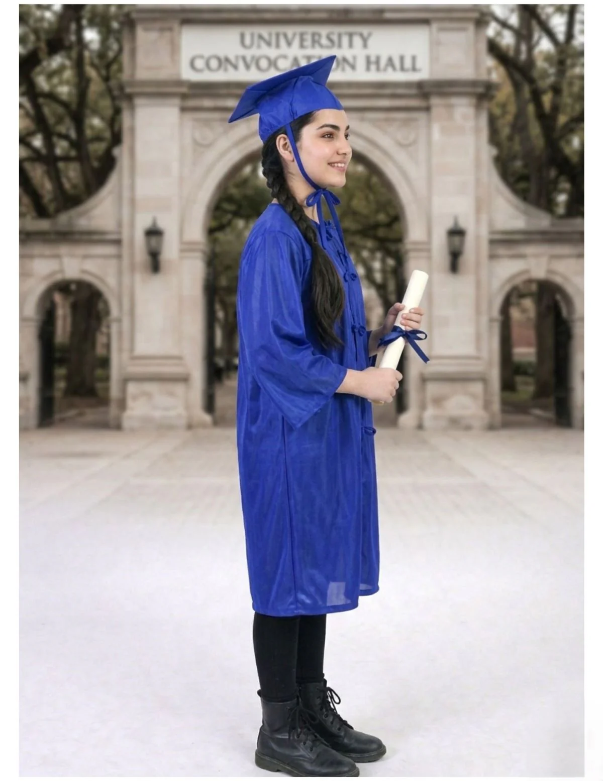 Blue Graduate Scholar Graduation Day Gown Kids & Adults Fancy Dress Costume - Image 11