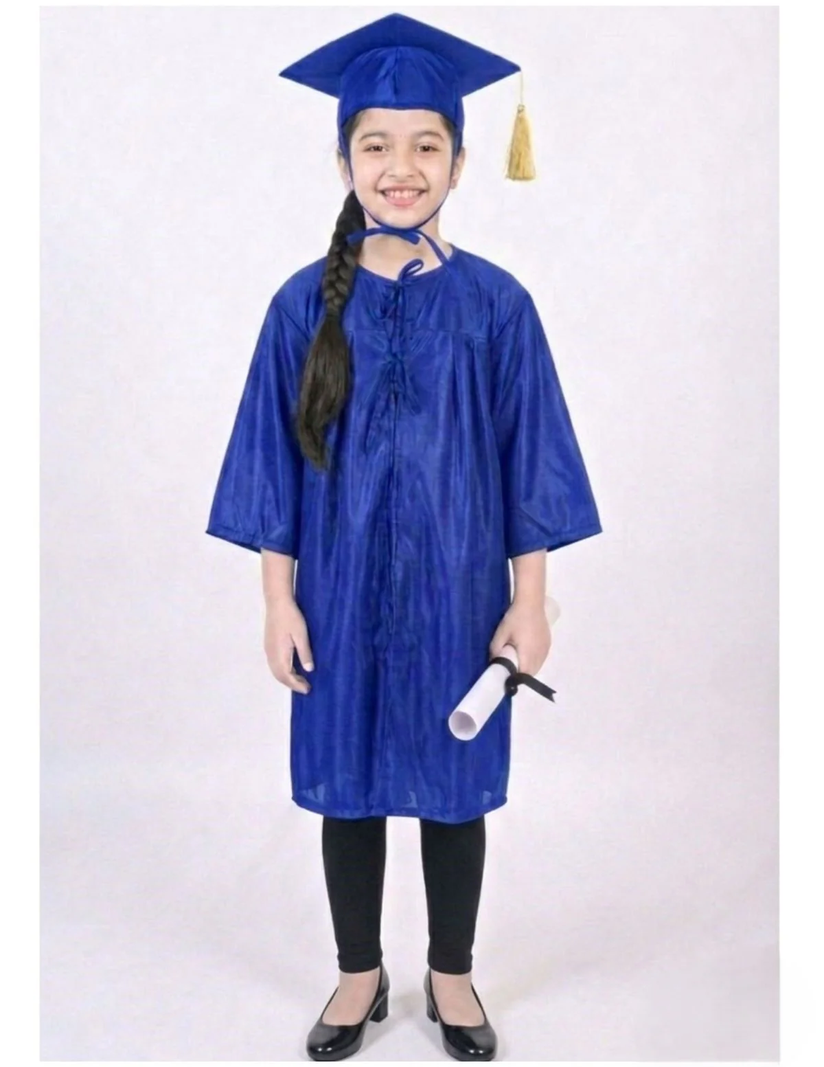 Blue Graduate Scholar Graduation Day Gown Kids & Adults Fancy Dress Costume - Image 3