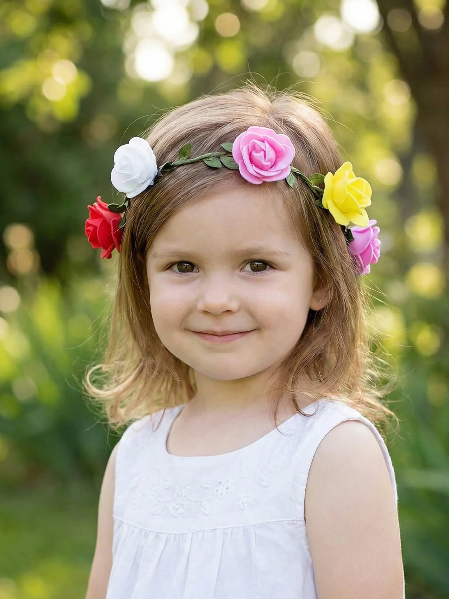 Floral Hair Band for Girls & Women – Artificial Rose Flower Tiara | Multicolor Hair Accessory for Haldi, Mehndi, Baby Shower, Bridal, Festive, Boho Look & Photoshoot - Image 3