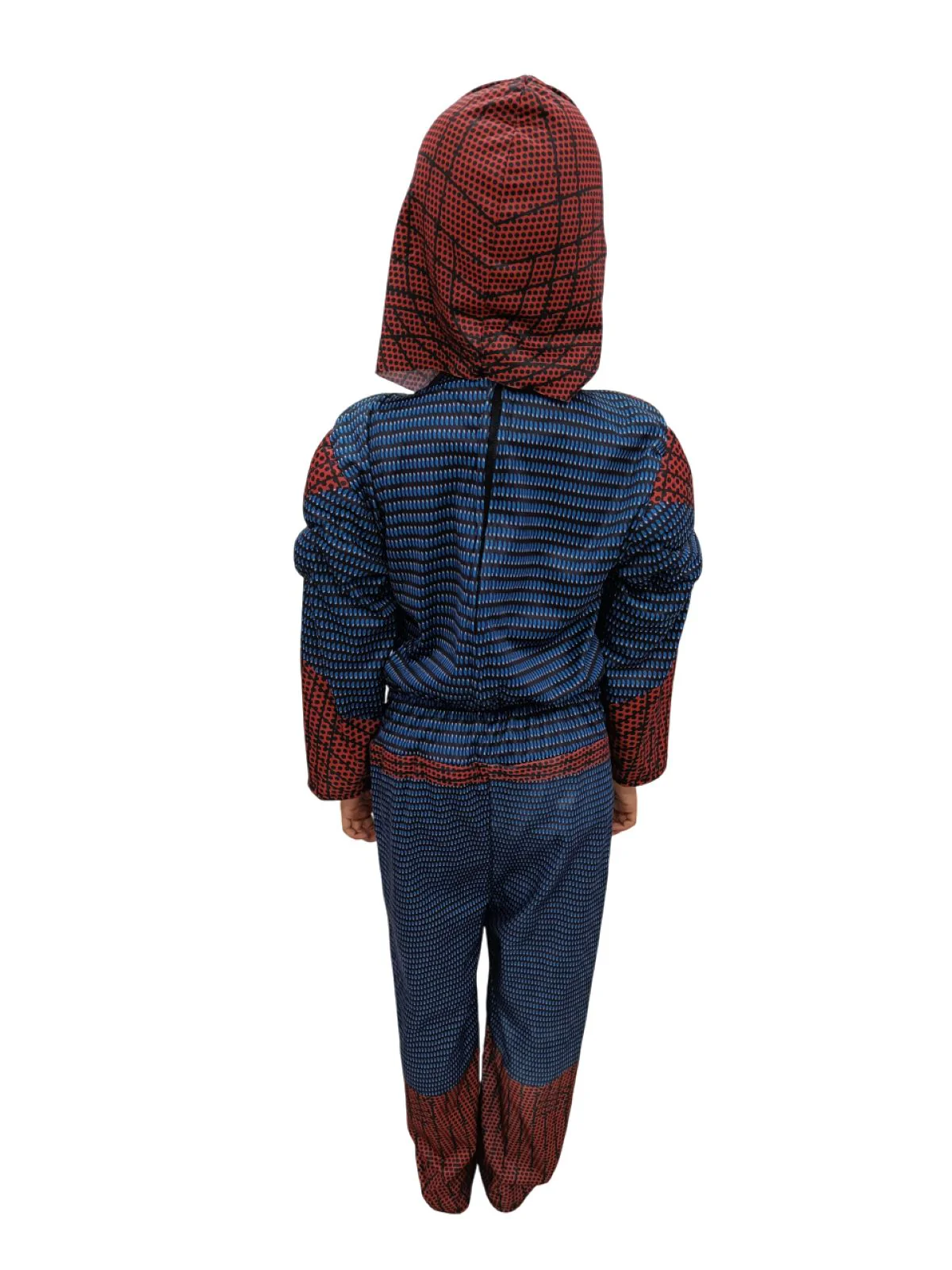 2 Pc Red Blue Web Hero Muscle-Look Superhero Costume with Padded Chest, Arms & Cloth Mask | Sublimation Printed Fancy Dress Outfit | Birthday Celebration Costume - Image 5