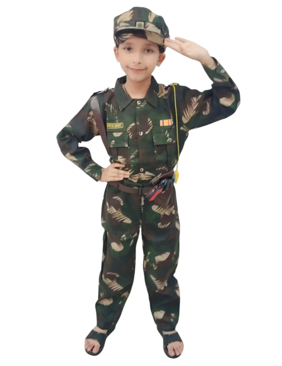 6pcs Army Leaf Print | Independence Day | Army Costume | Community Helper Commando Soldier for Patriotic Events for Role Play - Image 6