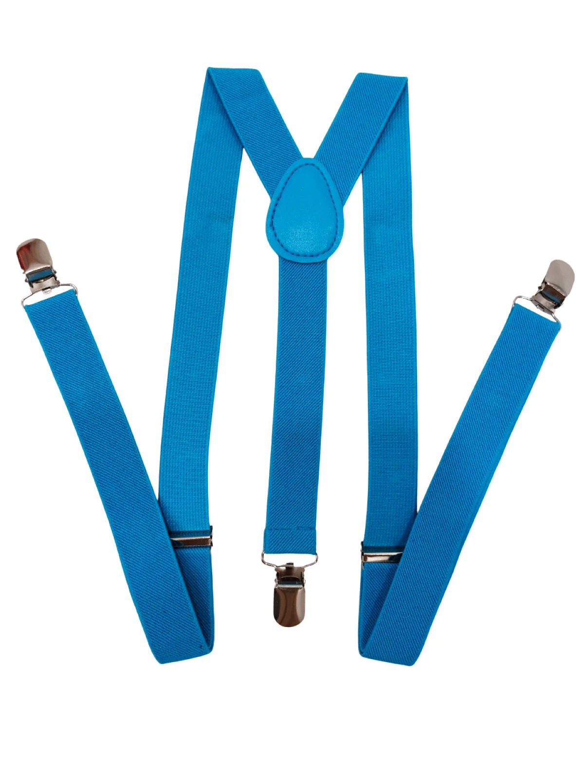 Adjustable Elastic Y-Back Style Unisex Blue Suspender for Adults – Fancy Dress Costume Accessory with Strong Metal Clips