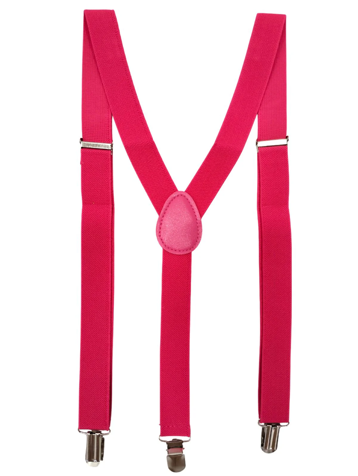 Adjustable Elastic Y-Back Style Unisex Pink Suspender for Kids & Adults – Fancy Dress Costume Accessory with Strong Metal Clips - Image 2