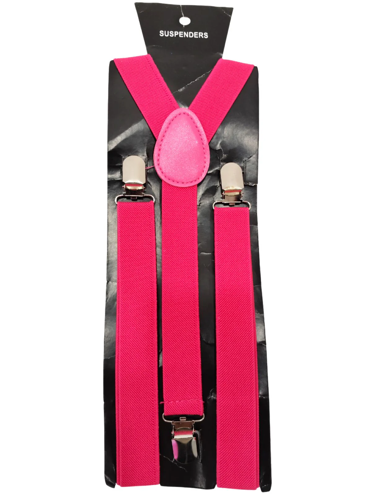 Adjustable Elastic Y-Back Style Unisex Pink Suspender for Kids & Adults – Fancy Dress Costume Accessory with Strong Metal Clips - Image 3