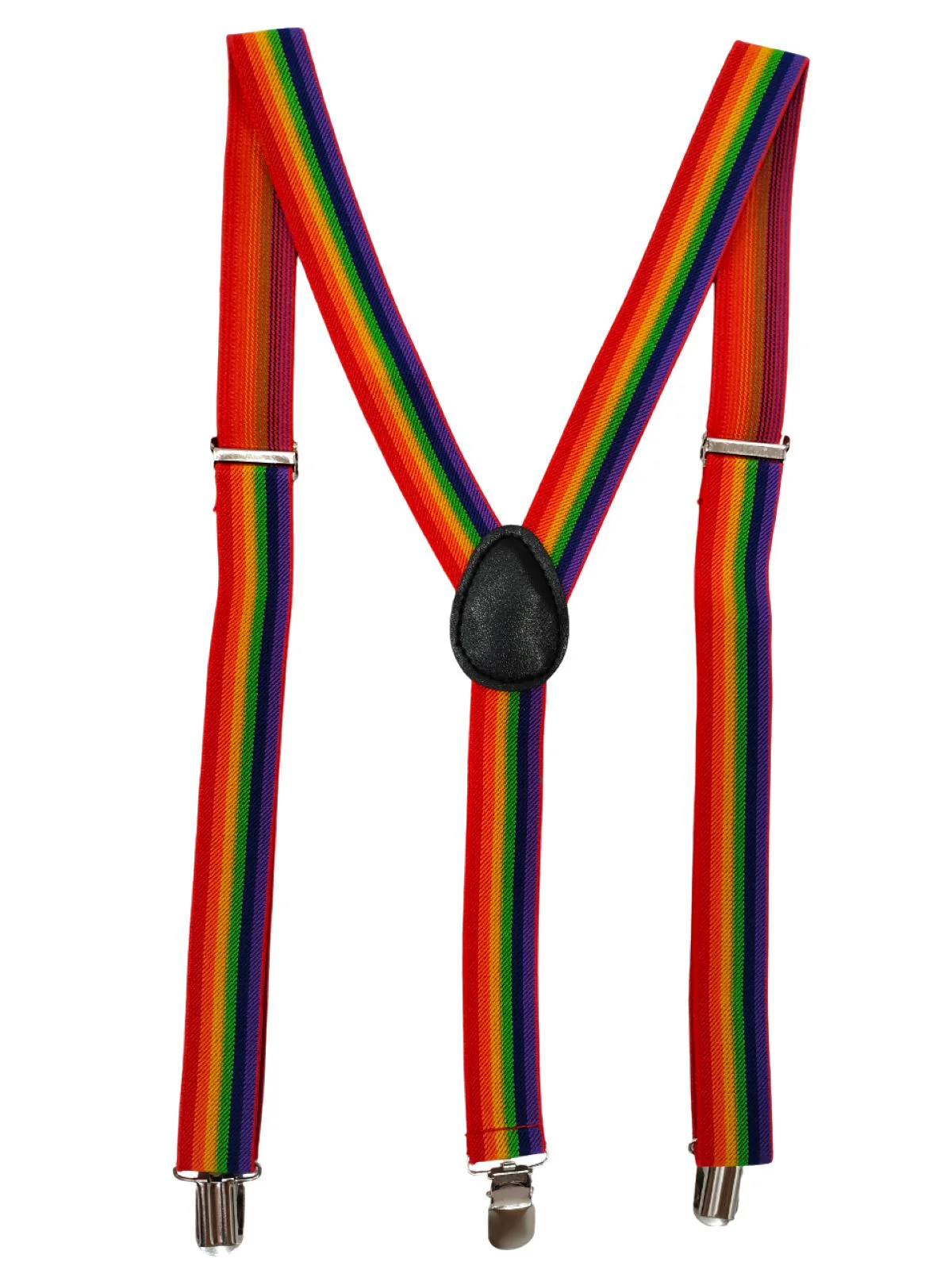 Adjustable Elastic Y-Back Style Unisex Rainbow Suspender for Adults – Fancy Dress Costume Accessory with Strong Metal Clips - Image 2
