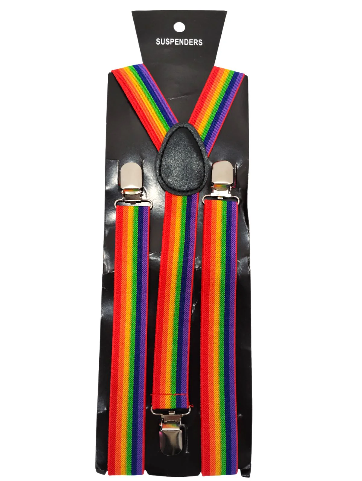 Adjustable Elastic Y-Back Style Unisex Rainbow Suspender for Adults – Fancy Dress Costume Accessory with Strong Metal Clips - Image 3