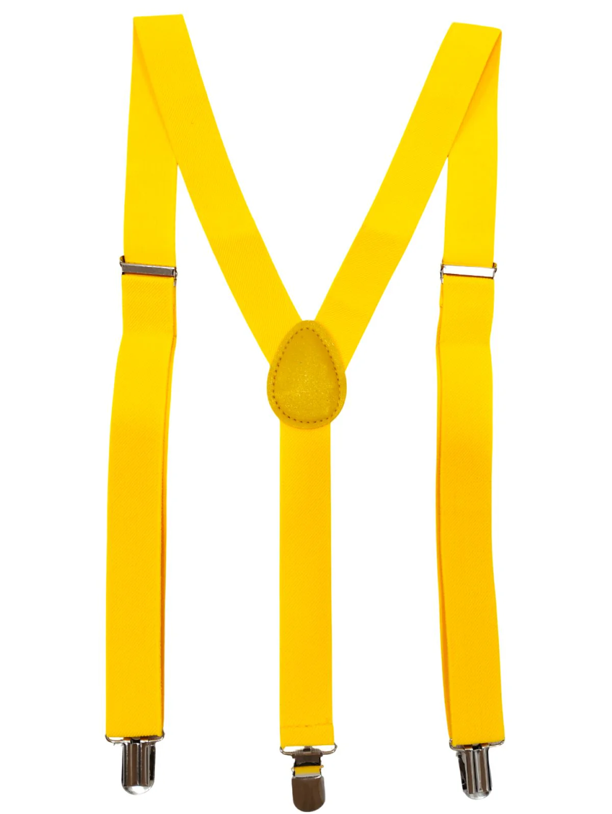 Adjustable Elastic Y-Back Style Unisex Yellow Suspender for Adults – Fancy Dress Costume Accessory with Strong Metal Clips - Image 2