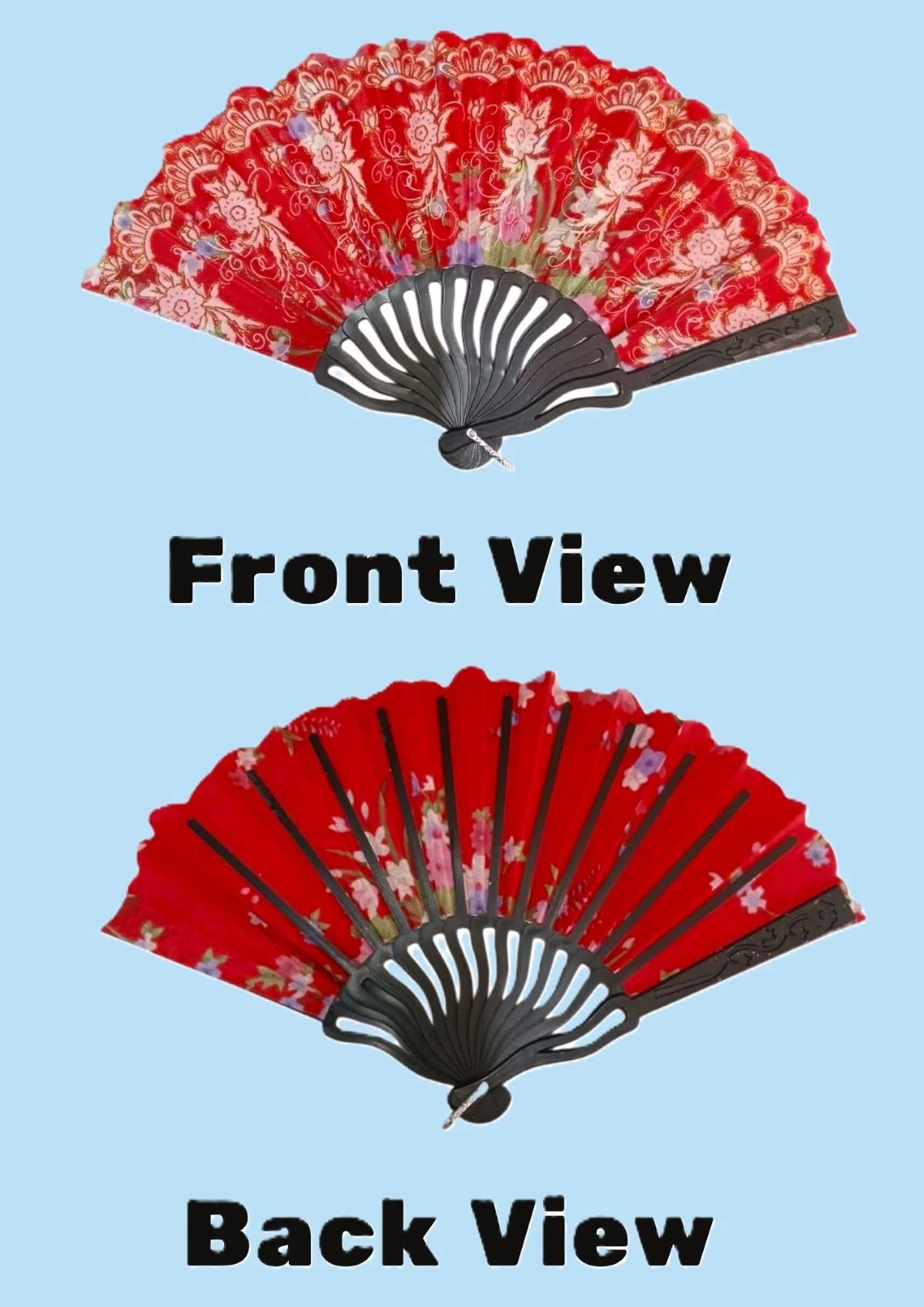 Assorted Plastic Japanese Dance Fan – Elegant Fancy Dress Costume Accessories for Kids & Adults| Perfect for Group Annual Day Dances - Image 3