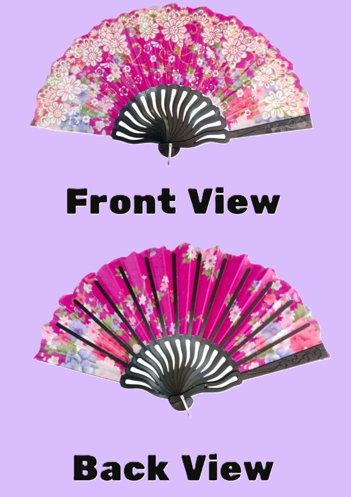 Assorted Plastic Japanese Dance Fan – Elegant Fancy Dress Costume Accessories for Kids & Adults| Perfect for Group Annual Day Dances - Image 5