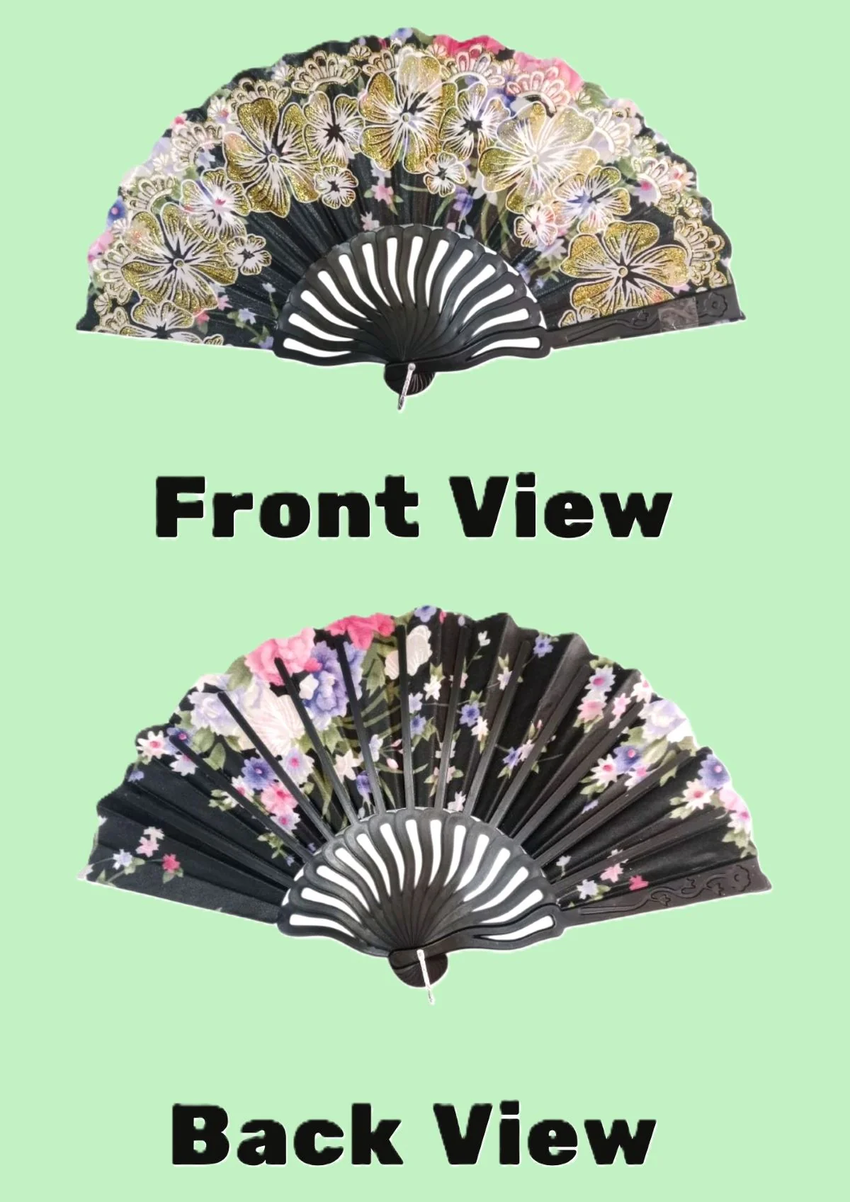 Assorted Plastic Japanese Dance Fan – Elegant Fancy Dress Costume Accessories for Kids & Adults| Perfect for Group Annual Day Dances - Image 6