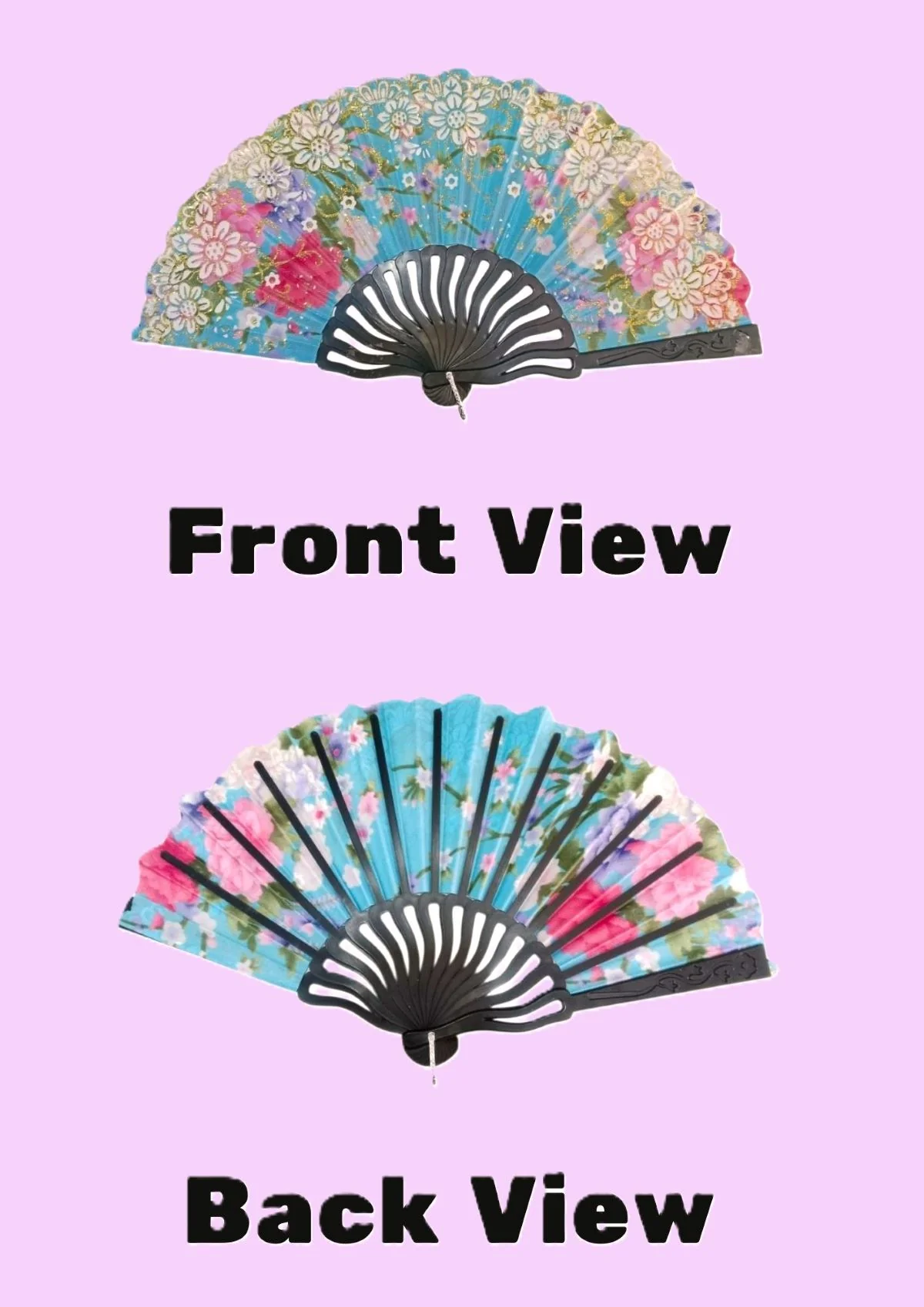 Assorted Plastic Japanese Dance Fan – Elegant Fancy Dress Costume Accessories for Kids & Adults| Perfect for Group Annual Day Dances - Image 7