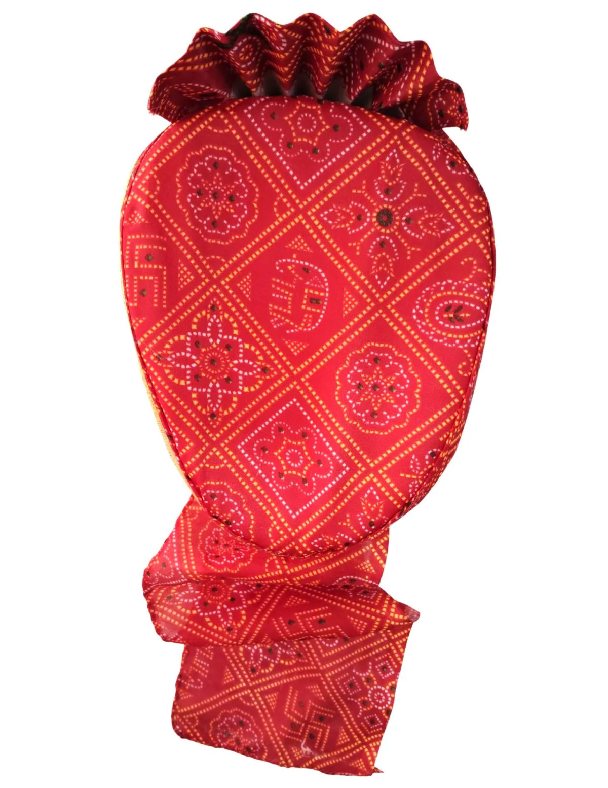 Bandhej Turban/Pagdi with Turra for Men & Women | Wedding & Celebration Headwear | Traditional Rajasthani Pagdi for Barati & Guests | Free Size - Image 8
