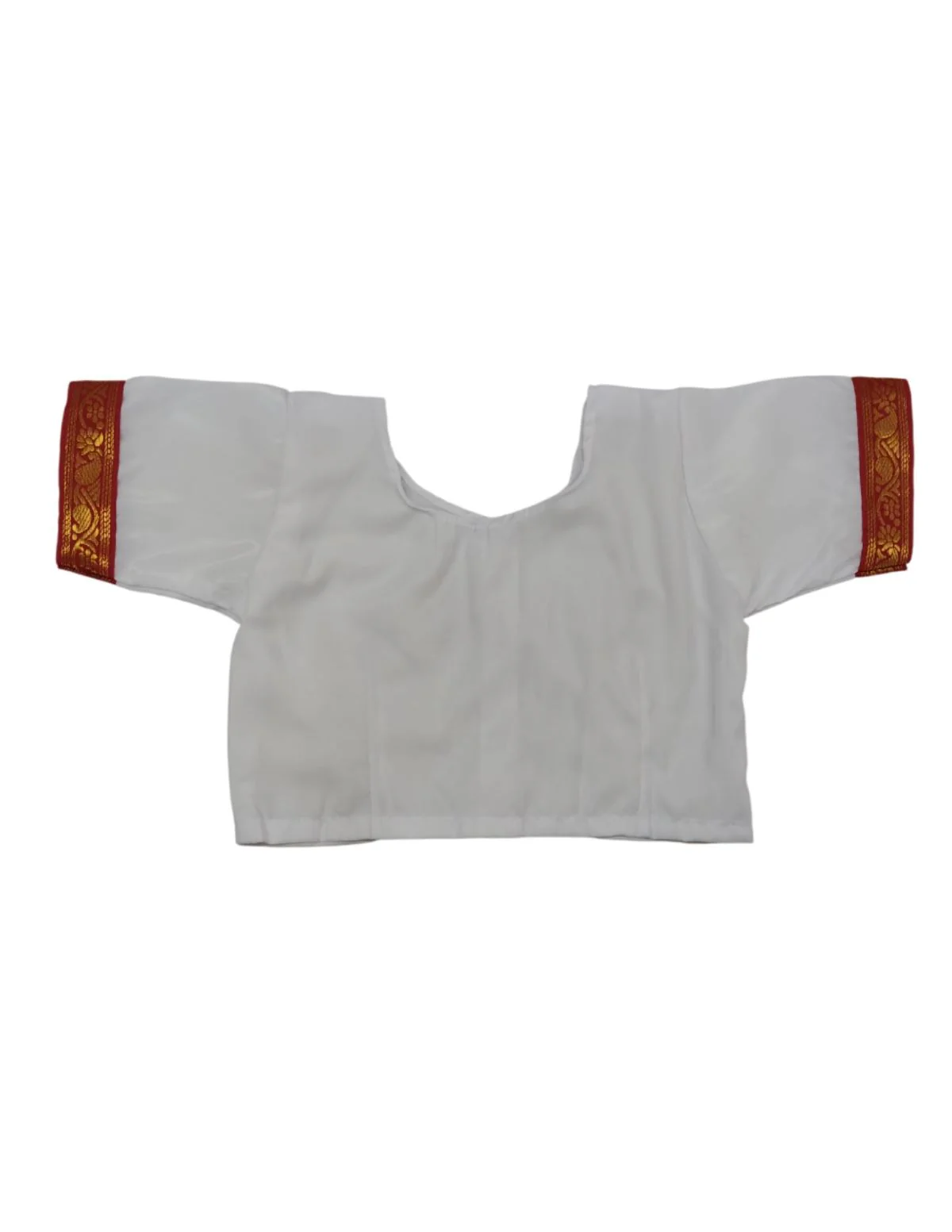 Red & White Bharatanatyam Saree Indian Classical Dance Costume for Girls | Kids & Adult Fancy Dress Costume - Image 11