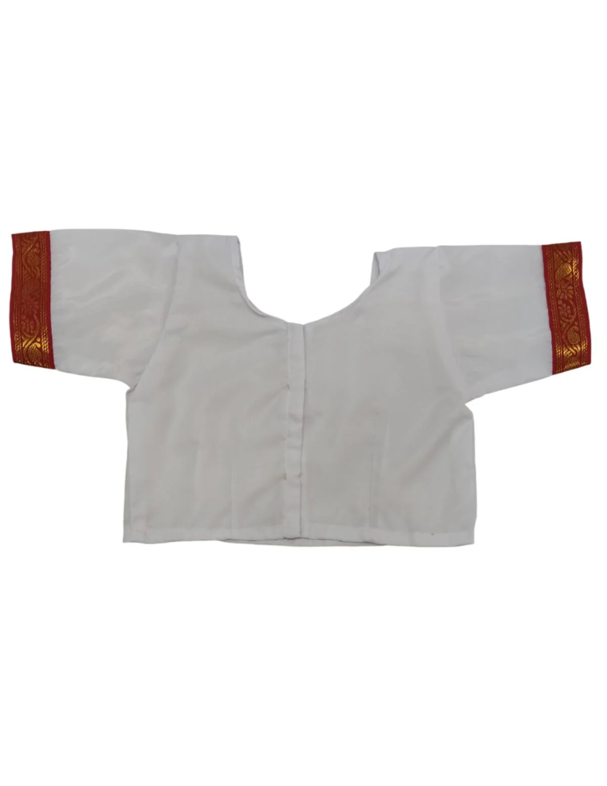 Red & White Bharatanatyam Saree Indian Classical Dance Costume for Girls | Kids & Adult Fancy Dress Costume - Image 12