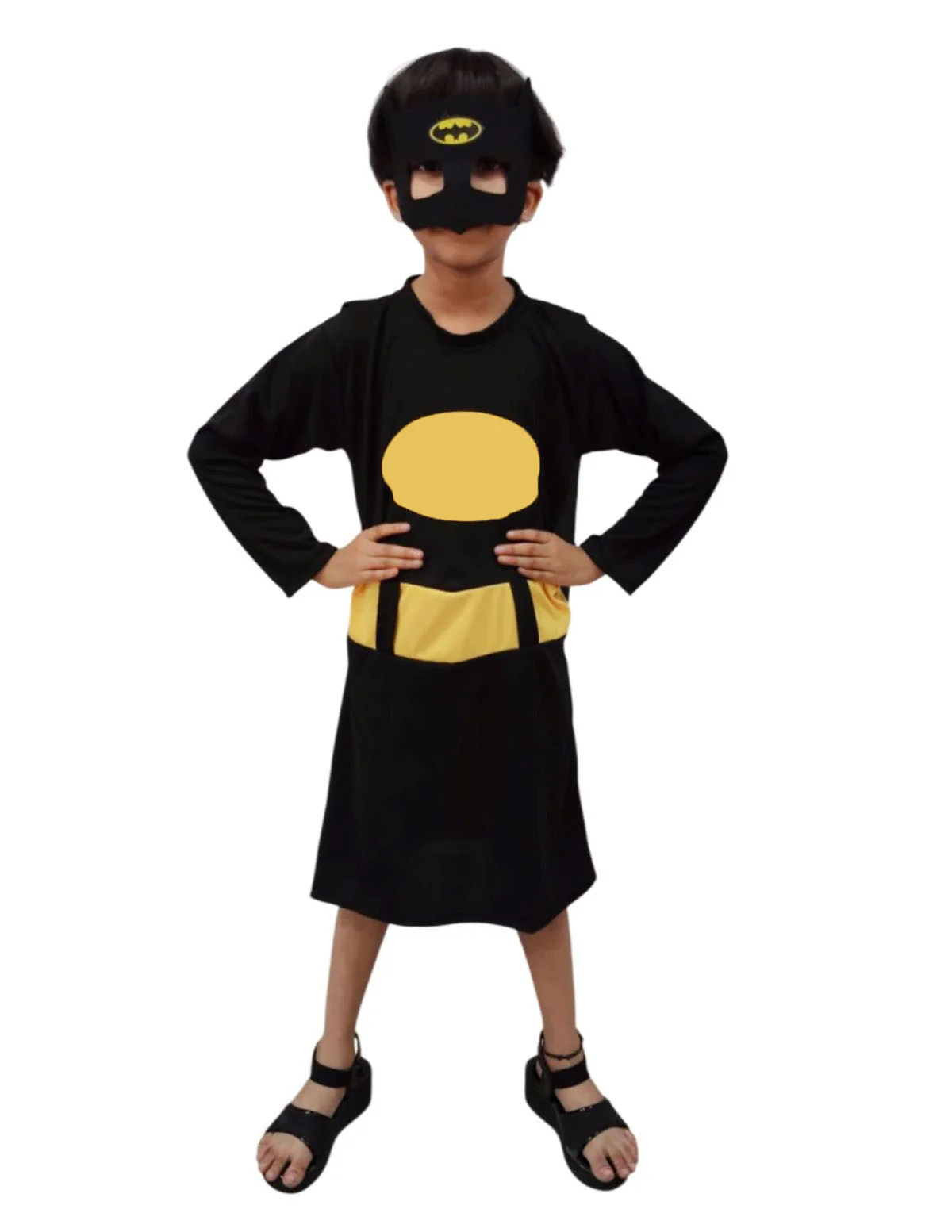 Black Bat Costume for Girls with Attached Cape & Eye Mask | Superhero Costume for Girls | Fancy Dress Outfit For Girls - Image 6