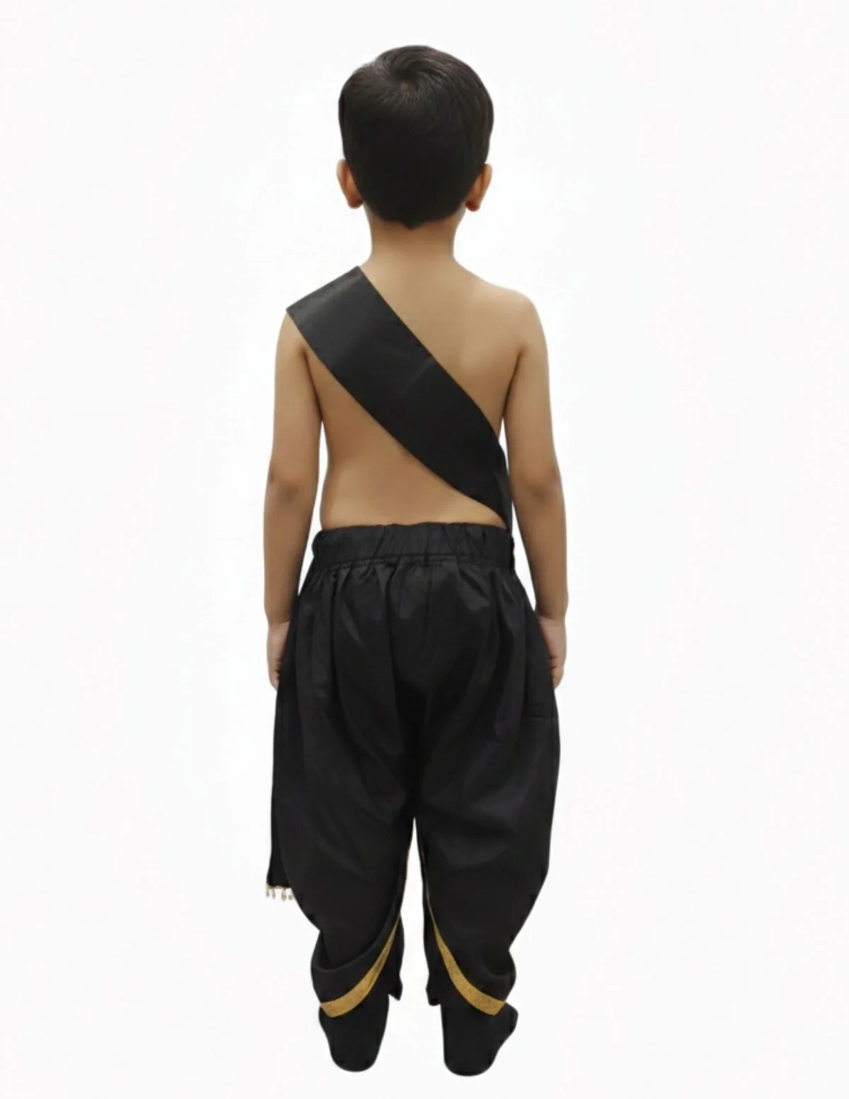 Black Dhoti with Patka Indian Folk Cultural Role Play Dress | Indian Traditional Costume for Boys - Image 8