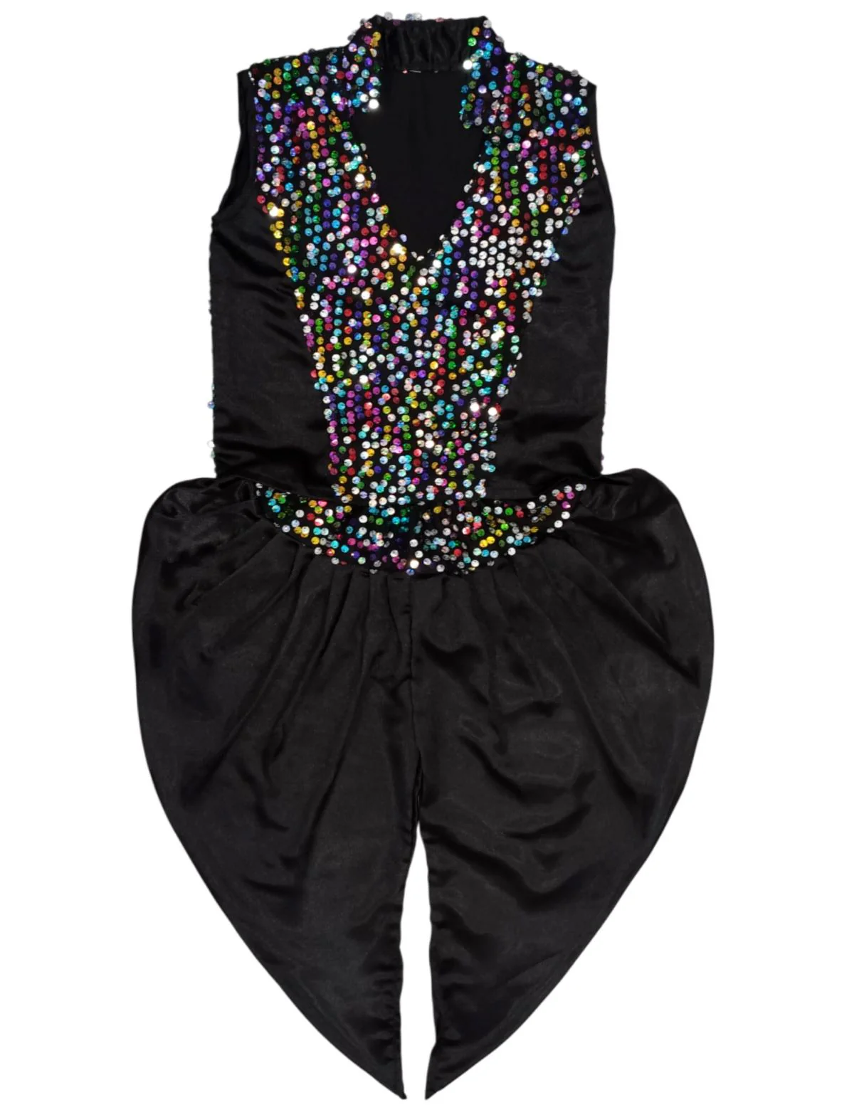 Black Indo-Western Dress | Multicolor Sequin Sleeveless V-Neck Jacket with Dhoti Style Pant | Western Dress Costume for Boys | Dance Dress for Kids - Image 6