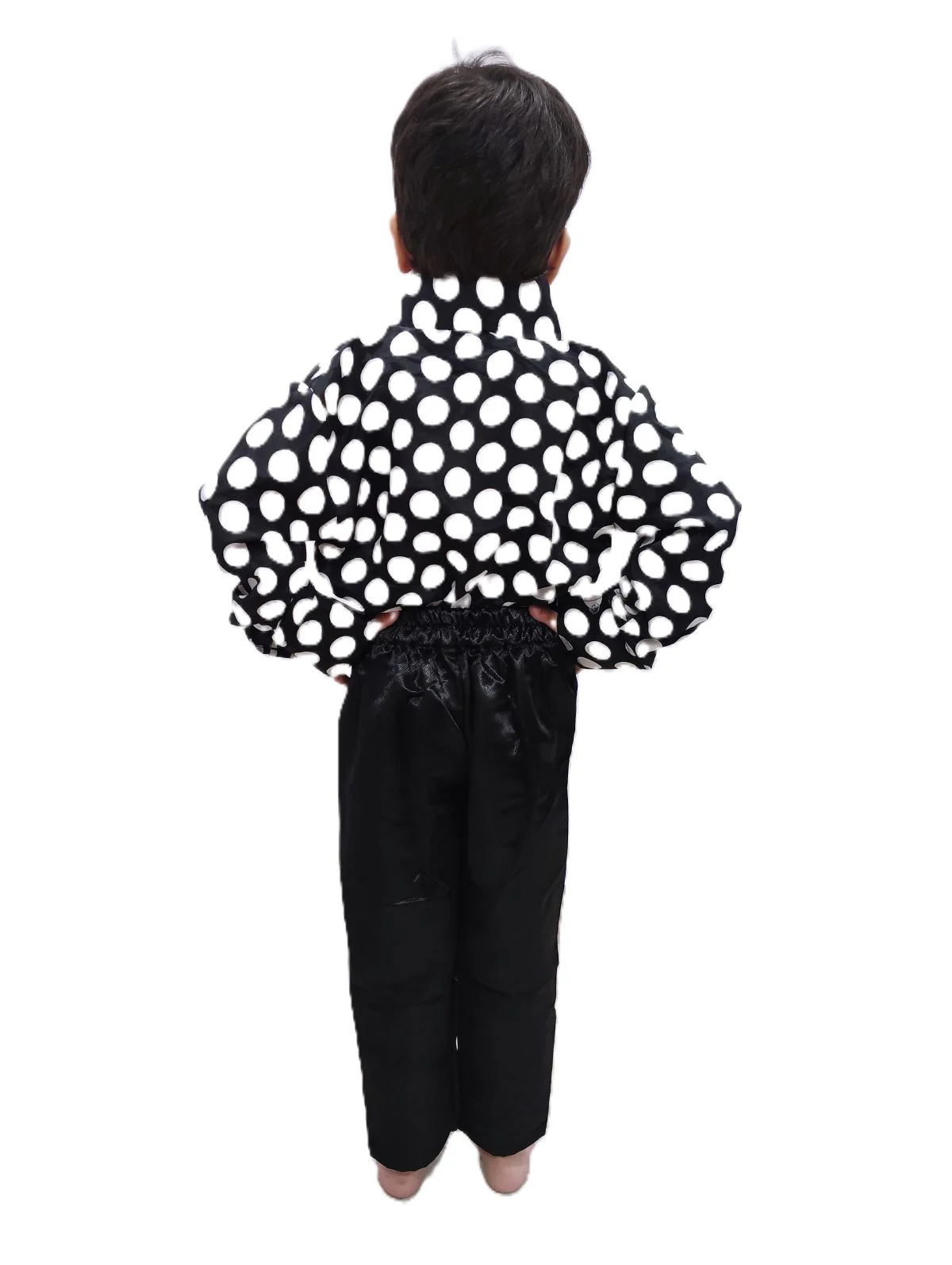 Black Polka Dots Shirt with Black Shining Pant | Retro Theme Kids Fancy Dress Costume | Stylish Dress for Dance, Fancy Dress - Image 3