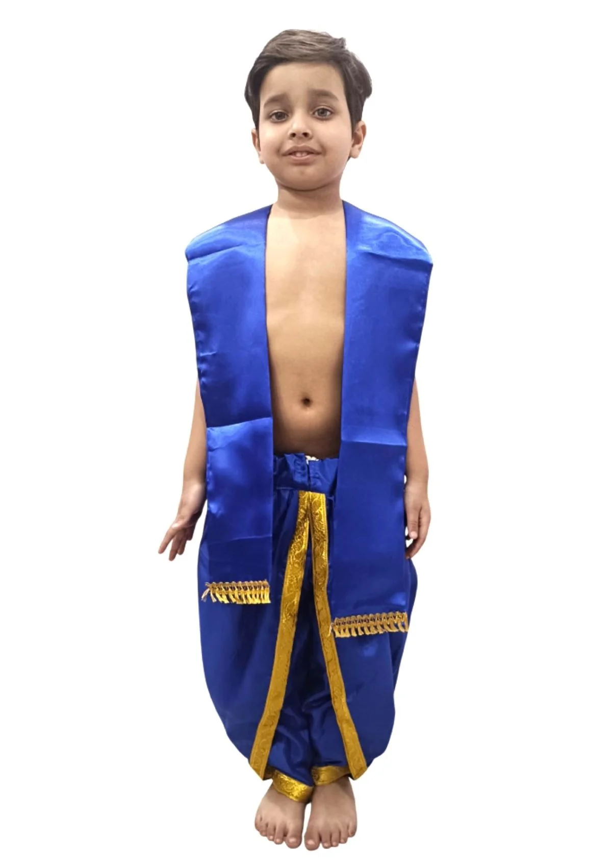 Blue Dhoti with Patka Indian Folk Cultural Role Play Dress | Indian Traditional Costume for Boys