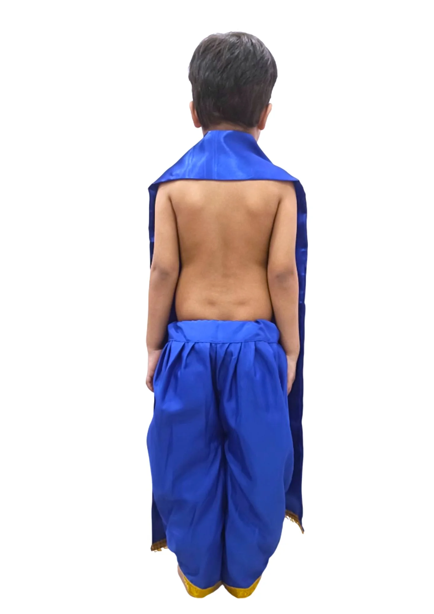 Blue Dhoti with Patka Indian Folk Cultural Role Play Dress | Indian Traditional Costume for Boys - Image 3
