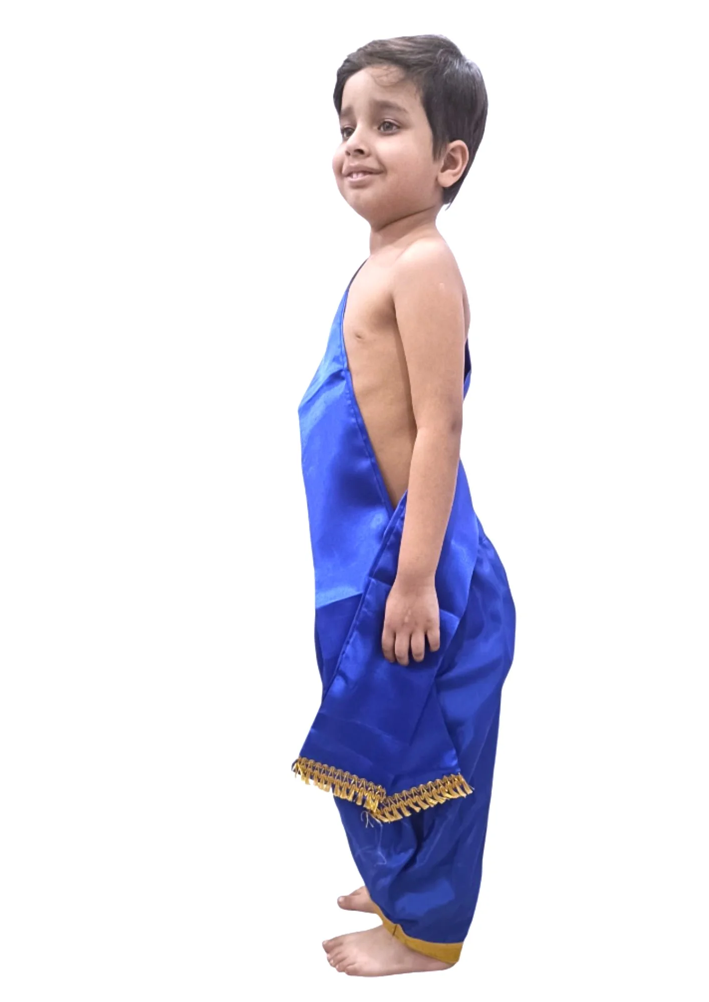 Blue Dhoti with Patka Indian Folk Cultural Role Play Dress | Indian Traditional Costume for Boys - Image 4