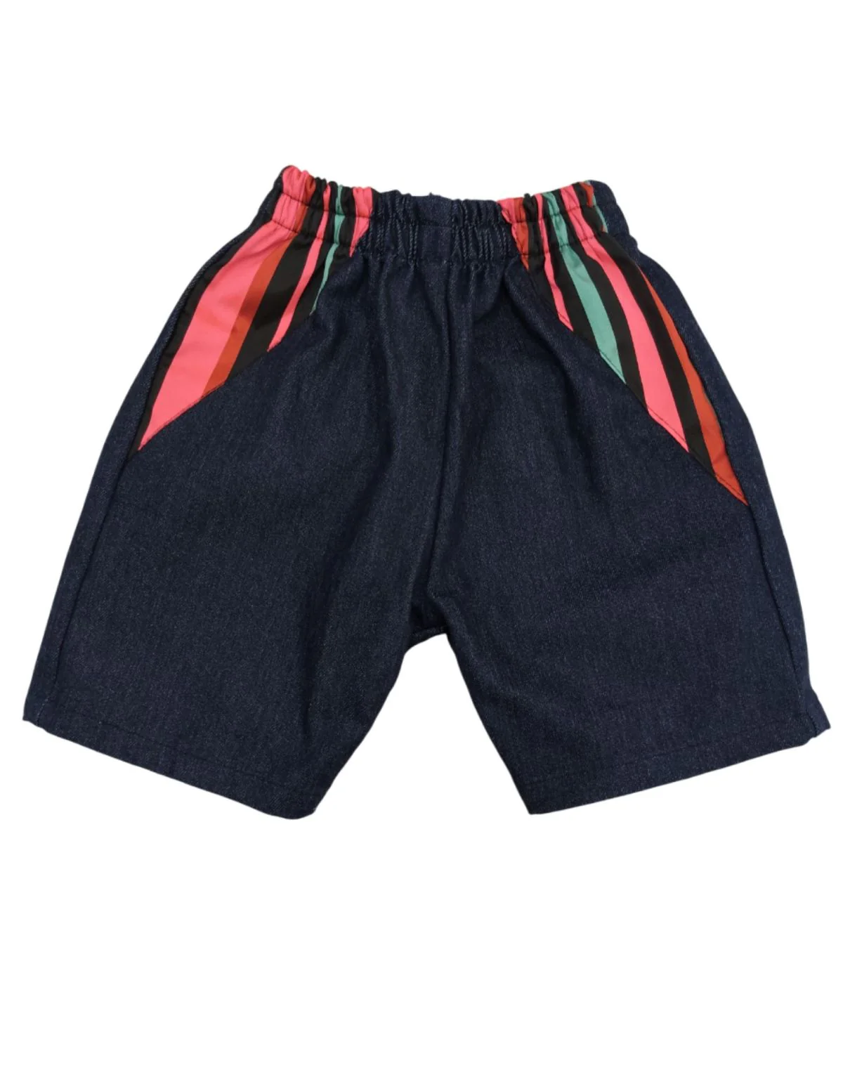 Boy Dangri Style Costume Set | Pink Shirt with Denim Dangri Style Shorts & Colorful Tie | Fancy Dress Costume for Role Play | Boys - Image 6