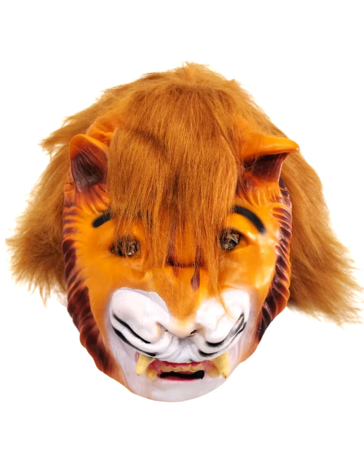 Brown Lion Face Mask with Faux Fur Mane – Realistic Jungle Animal Mask for Theatre, Festivals & Décor | Handcrafted Fancy Dress Accessory for Adults