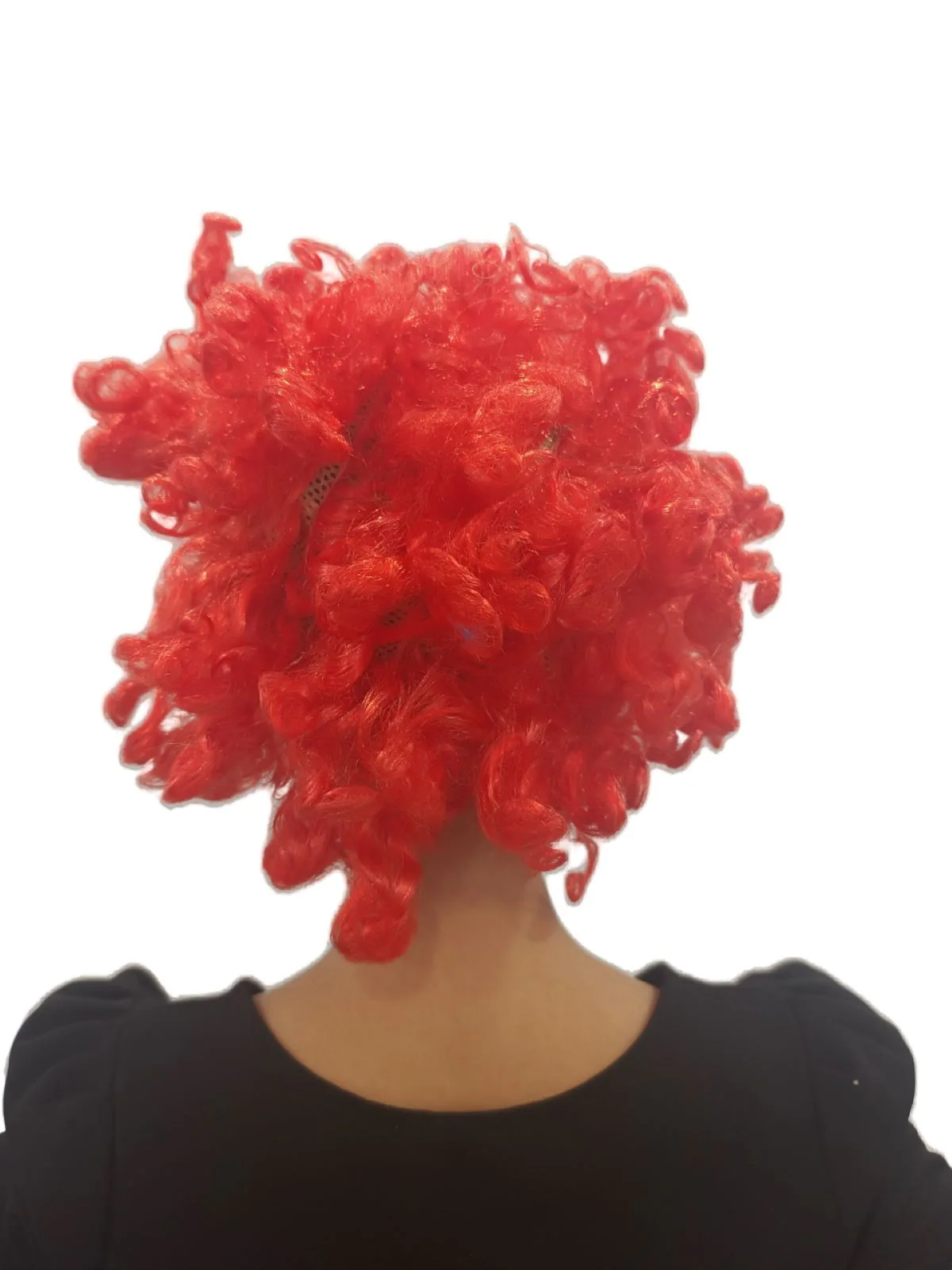 Buy Red Curly Hair Wig Unisex Adult & Kids Fancy Dress Costume Accessory - Image 4