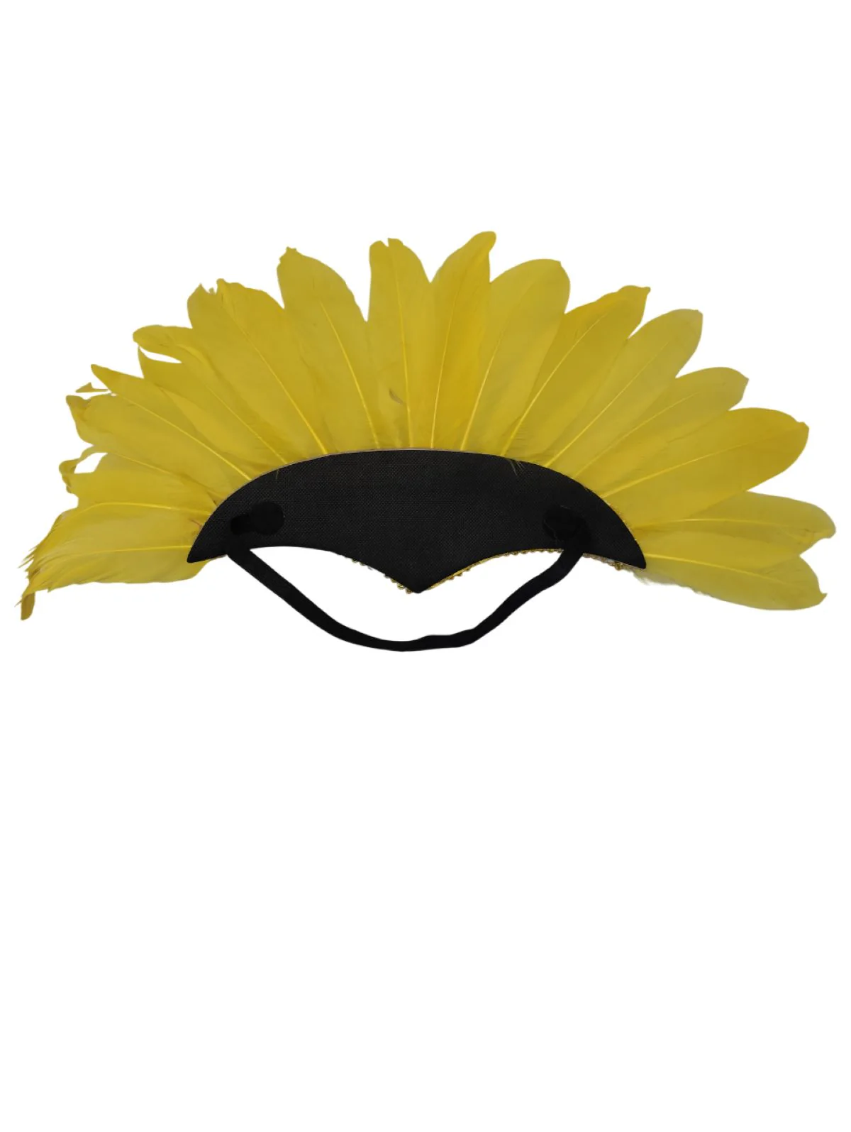 Carnival Feather Headpiece –  Yellow Feather and Sequin Crown, Costume Accessory for Kids and Adults, Party, Festival, Dance Accessory - Image 4