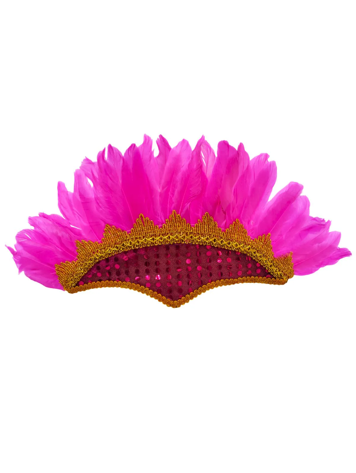 Carnival Feather Headpiece – Pink Feather and Sequin Crown, Costume Accessory for Kids and Adults, Party, Festival, Dance Accessory - Image 2